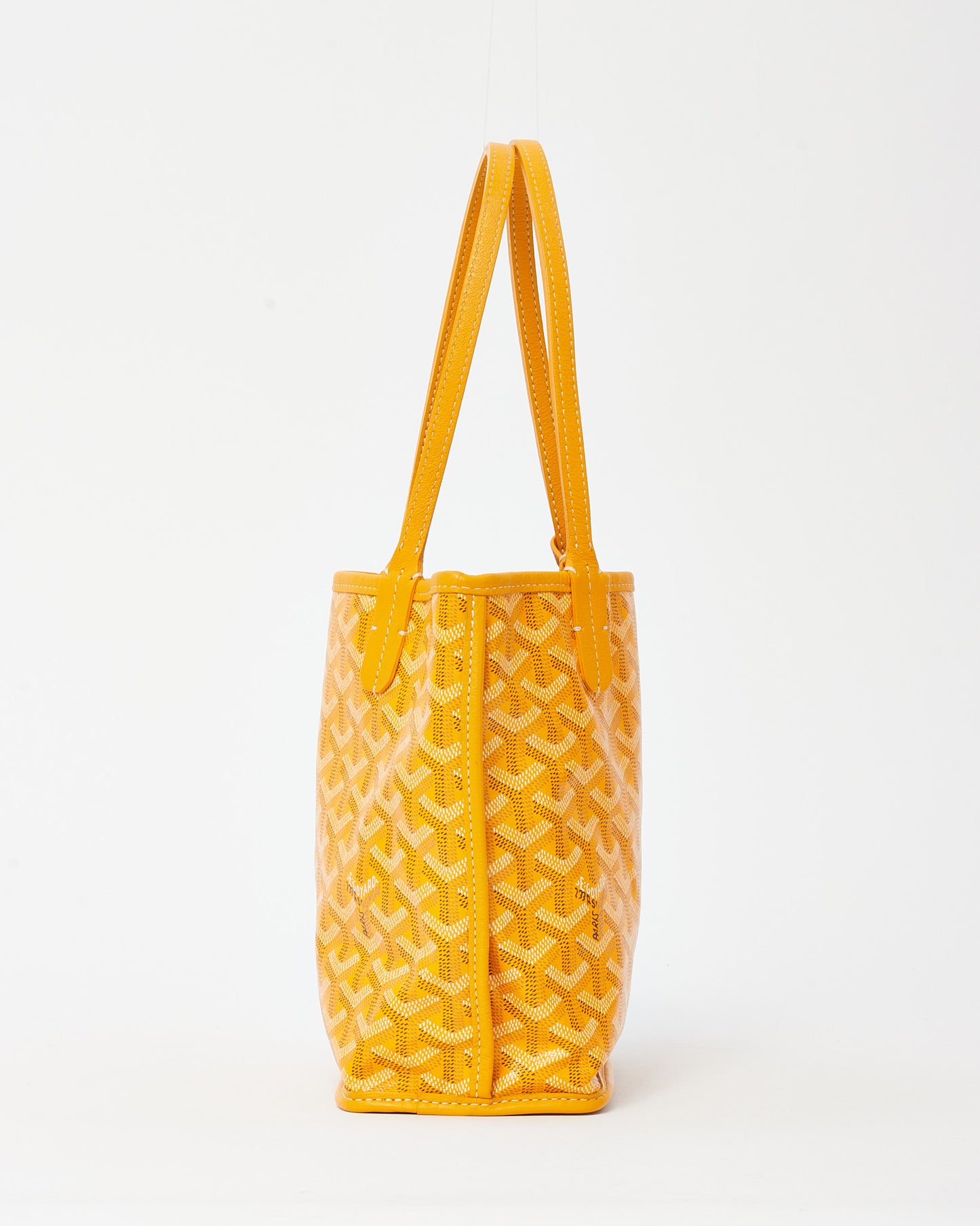 Goyard Yellow Goyardine Coated Canvas Reversible Mini Anjou Bag
