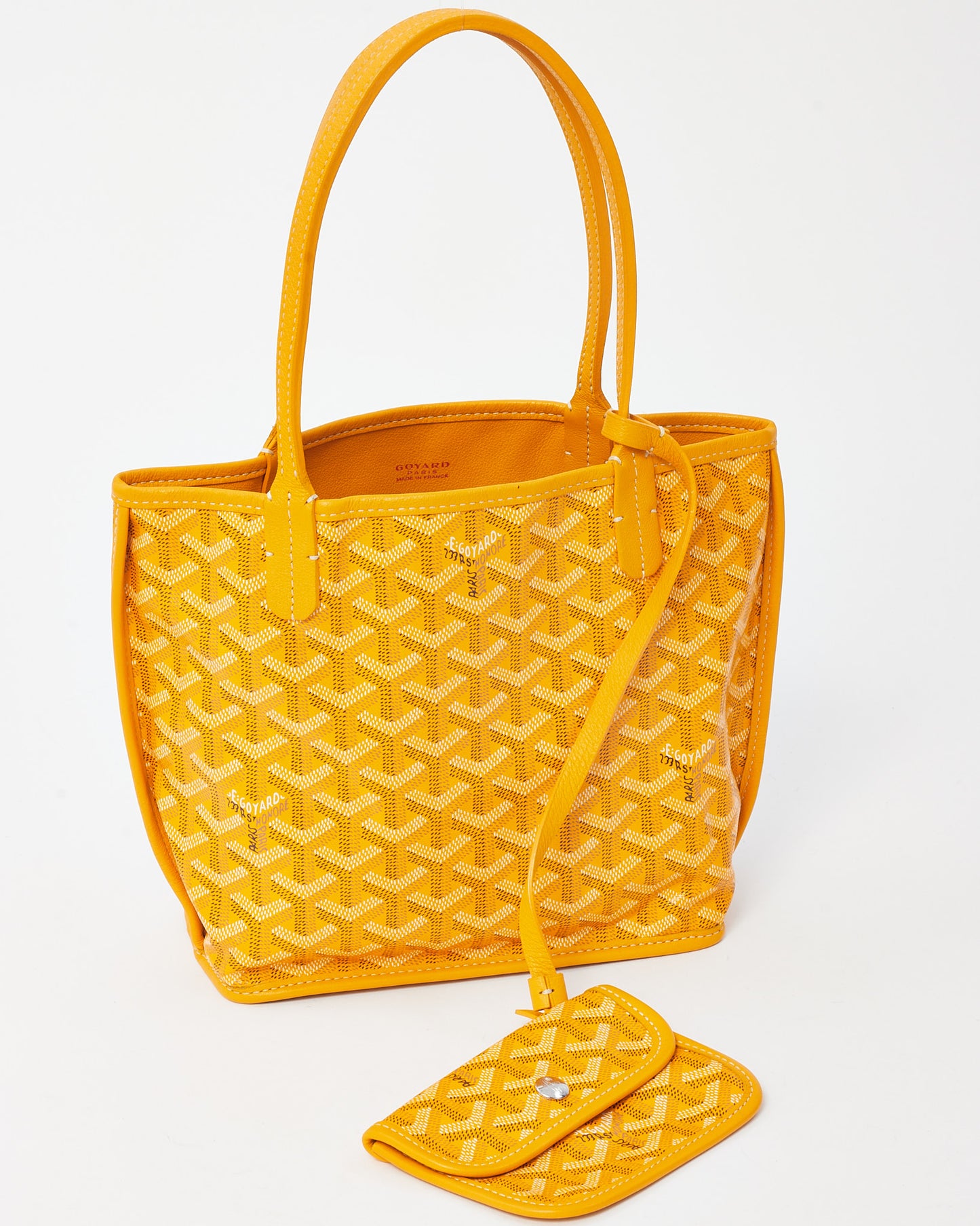 Goyard Yellow Goyardine Coated Canvas Reversible Mini Anjou Bag