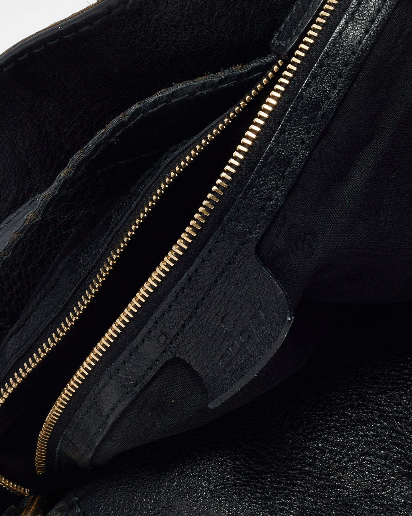 Gucci Black Leather Gold G Medium Charlotte Hobo Bag