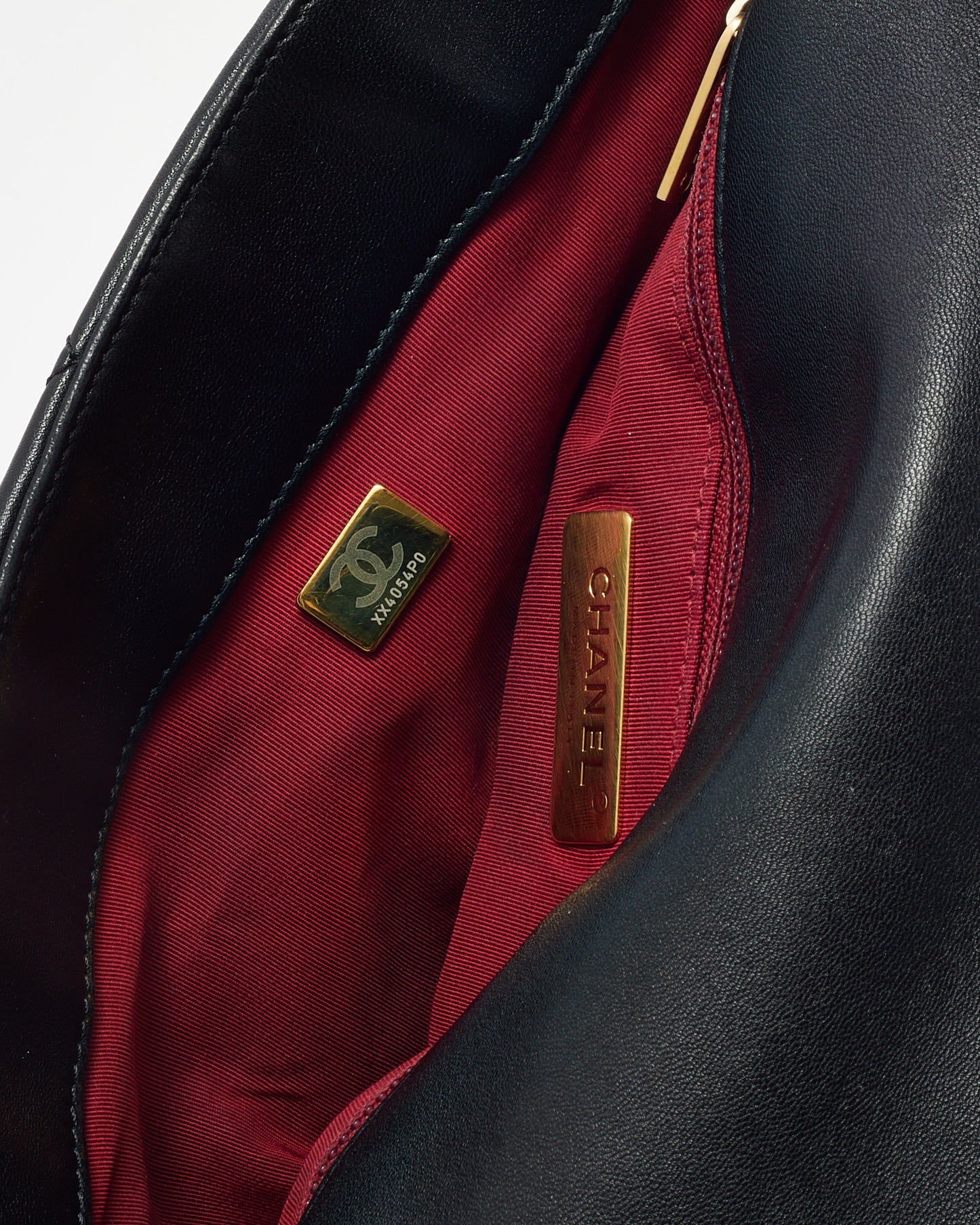 Chanel Black Quilted Shiny Lambskin Leather Large Chanel 19 Bag