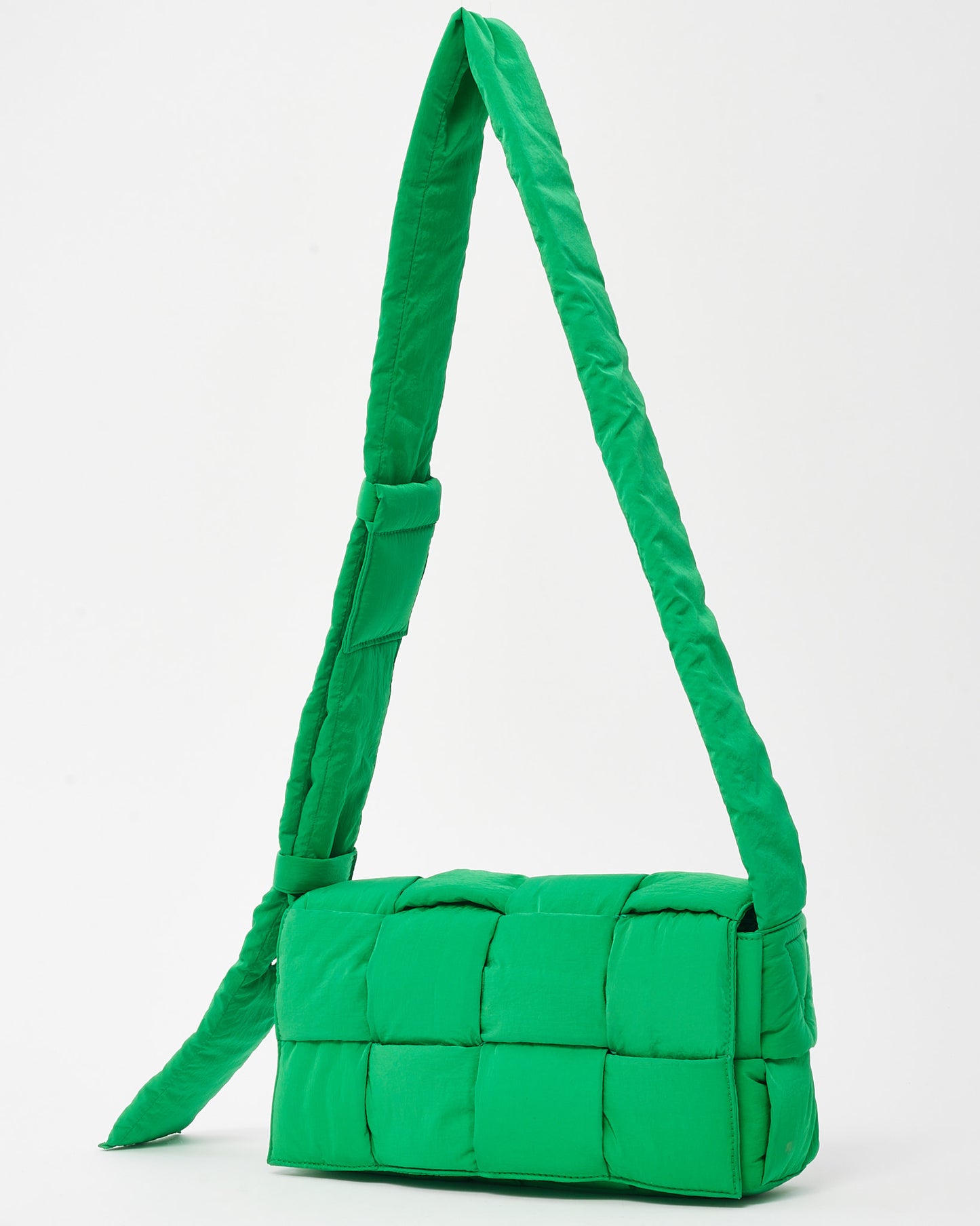 Bottega Veneta Parakeet Green Nylon Classic Padded Tech Cassette Crossbody Bag