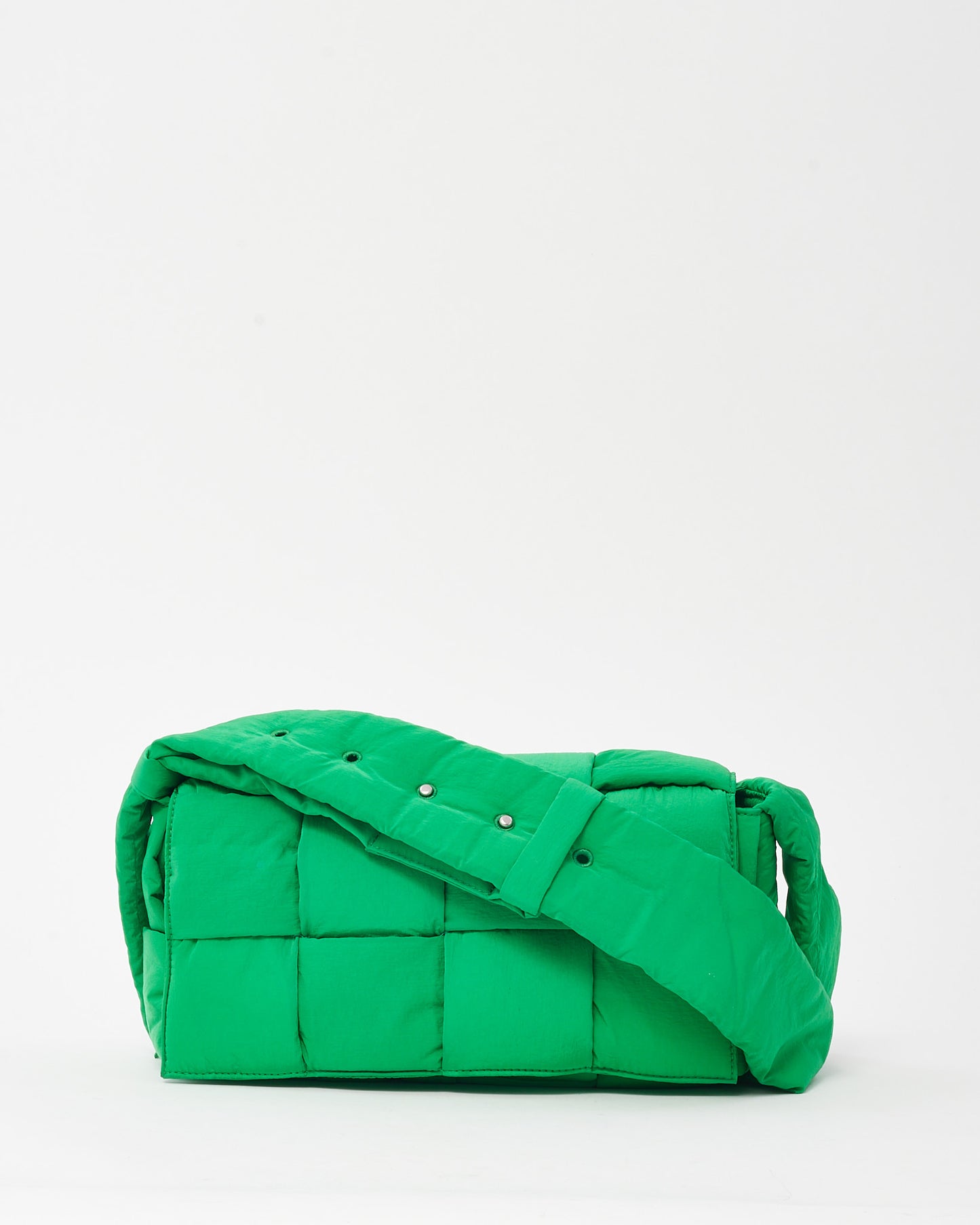 Bottega Veneta Parakeet Green Nylon Classic Padded Tech Cassette Crossbody Bag