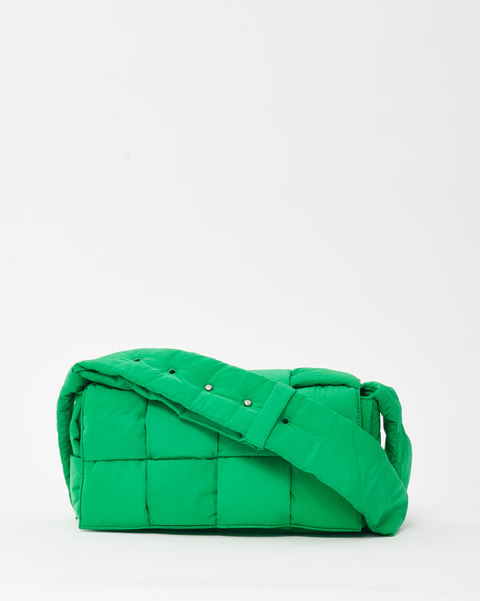 Bottega Veneta Parakeet Green Nylon Classic Padded Tech Cassette Crossbody Bag