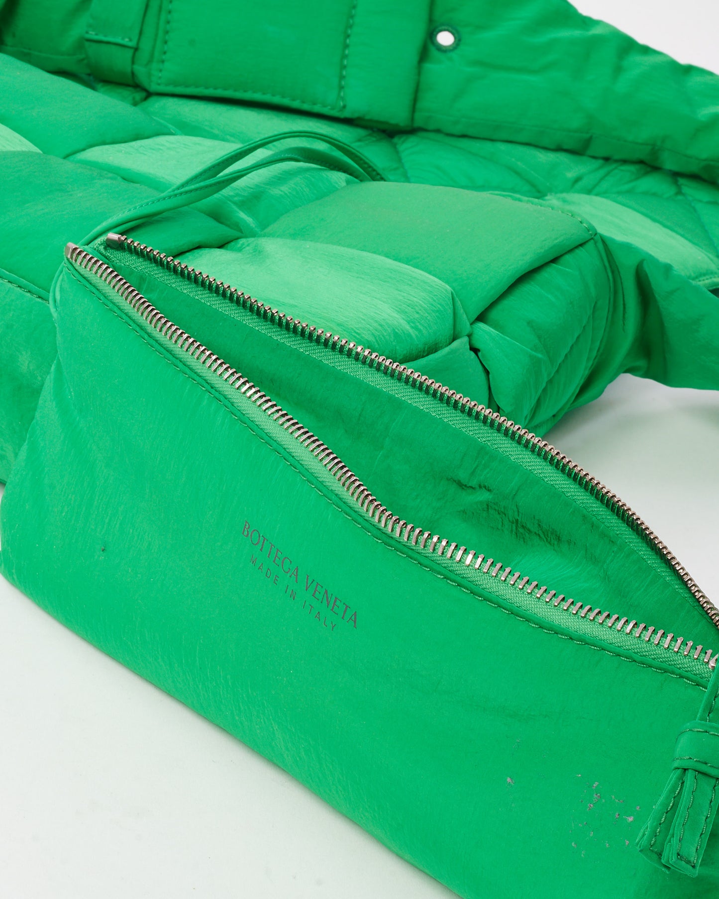 Bottega Veneta Parakeet Green Nylon Classic Padded Tech Cassette Crossbody Bag