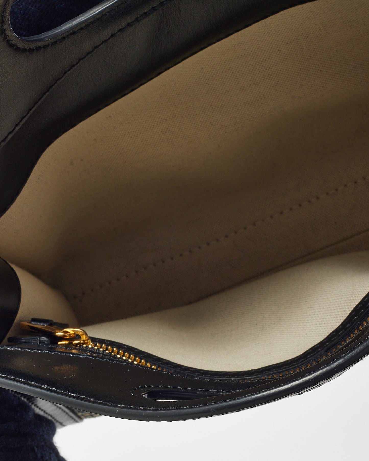 Burberry Black Leather and Beige House Check Woven Canvas Mini Pocket Crossbody Bag