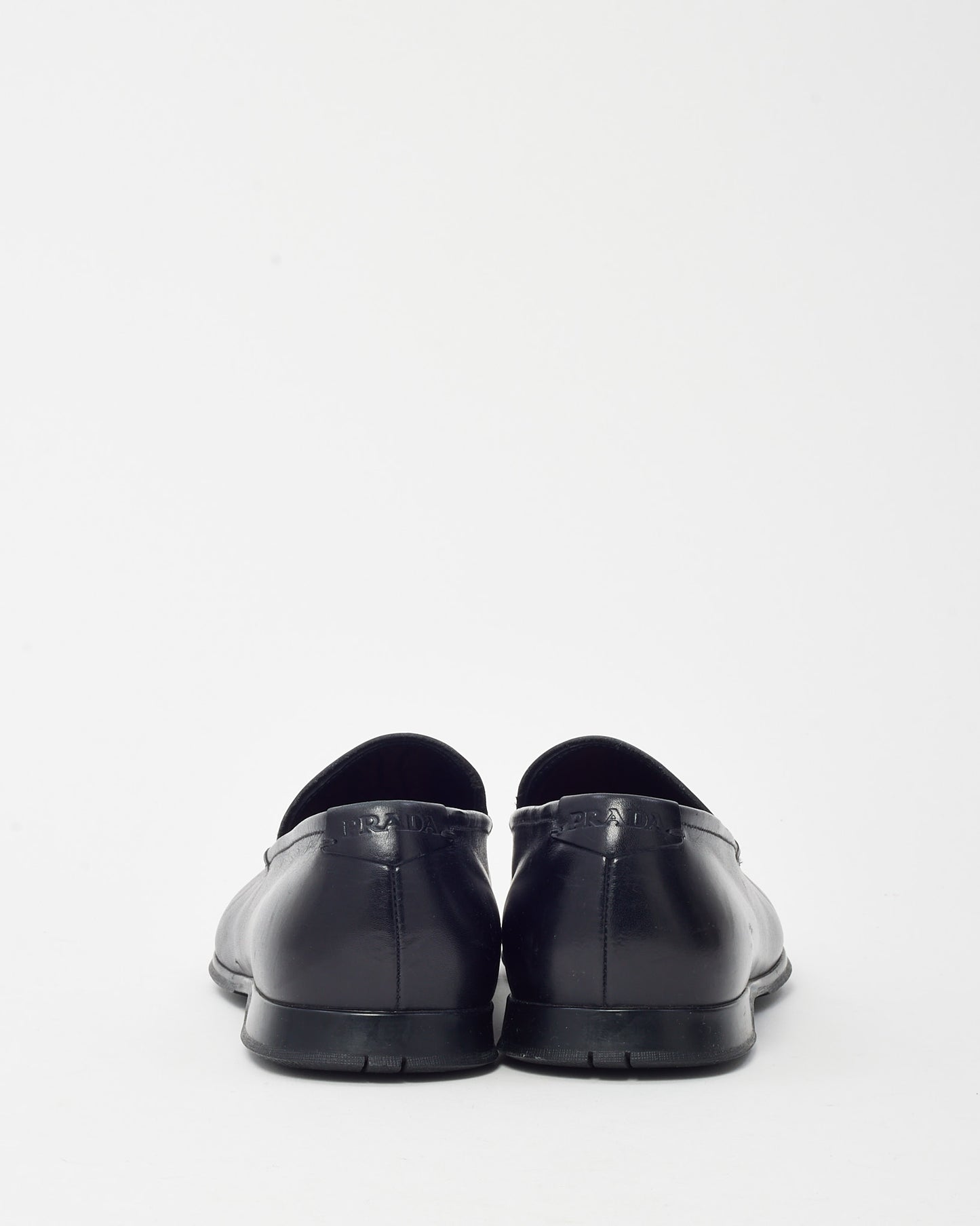 Prada Men's Black Leather Loafers - 7 MEN