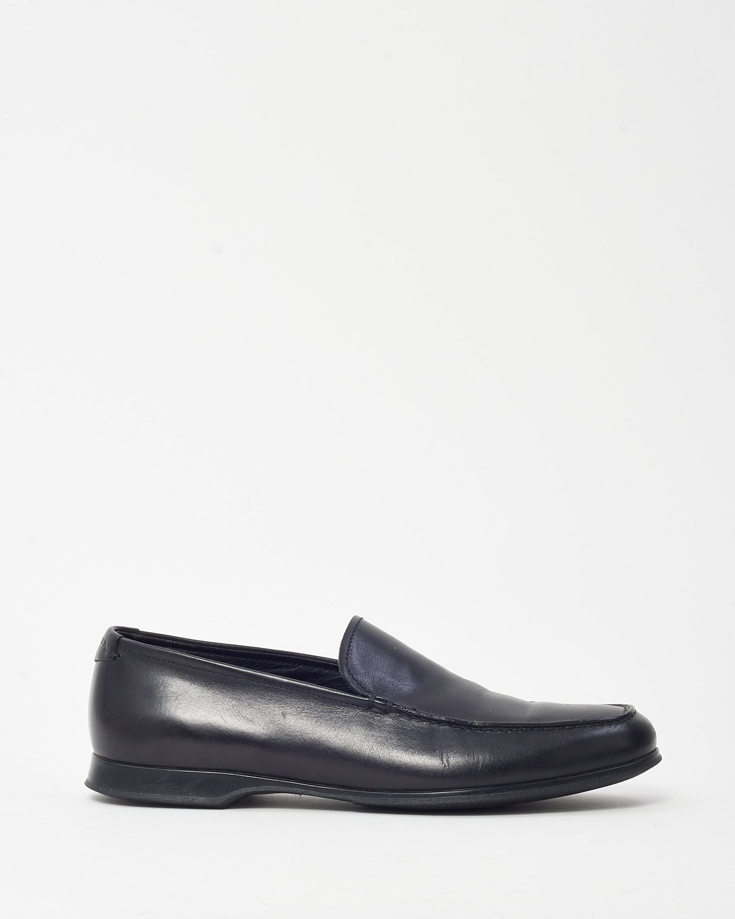 Prada Men's Black Leather Loafers - 7 MEN