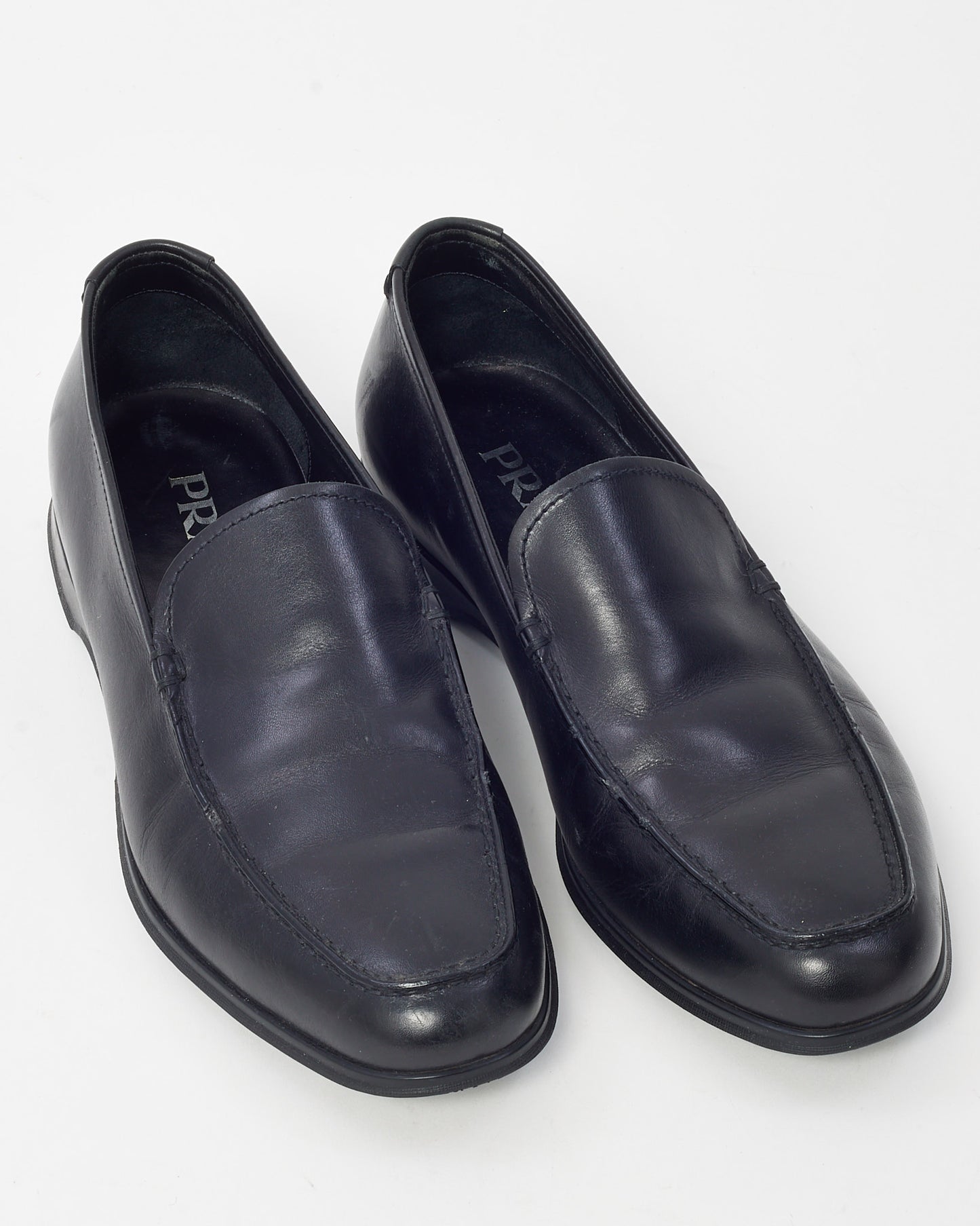 Prada Men's Black Leather Loafers - 7 MEN