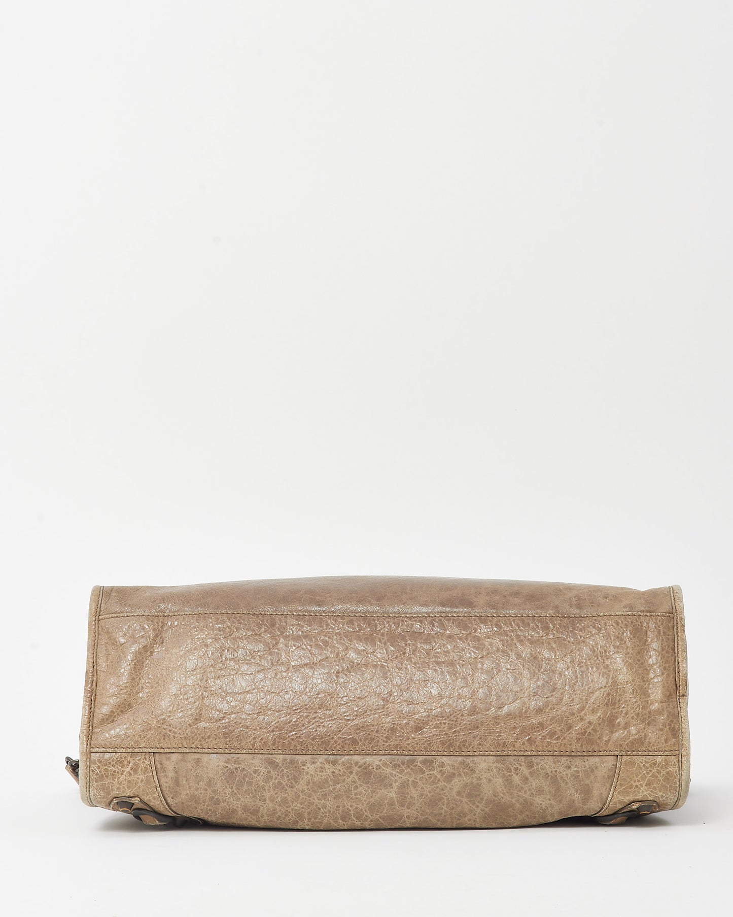 Balenciaga Beige Lambskin Leather Classic Hardware Motorcycle City Bag