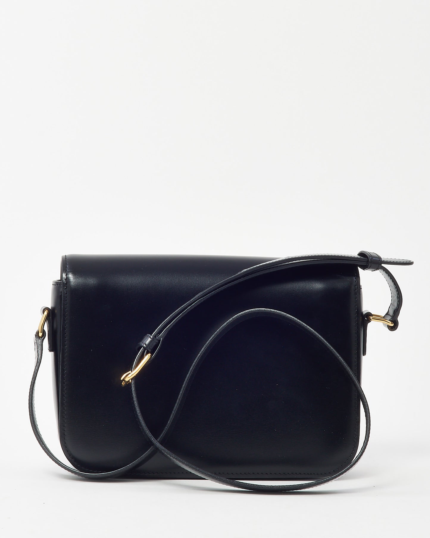 Celine Black Shiny Calfskin Leather Medium Classique Triomphe Bag GHW