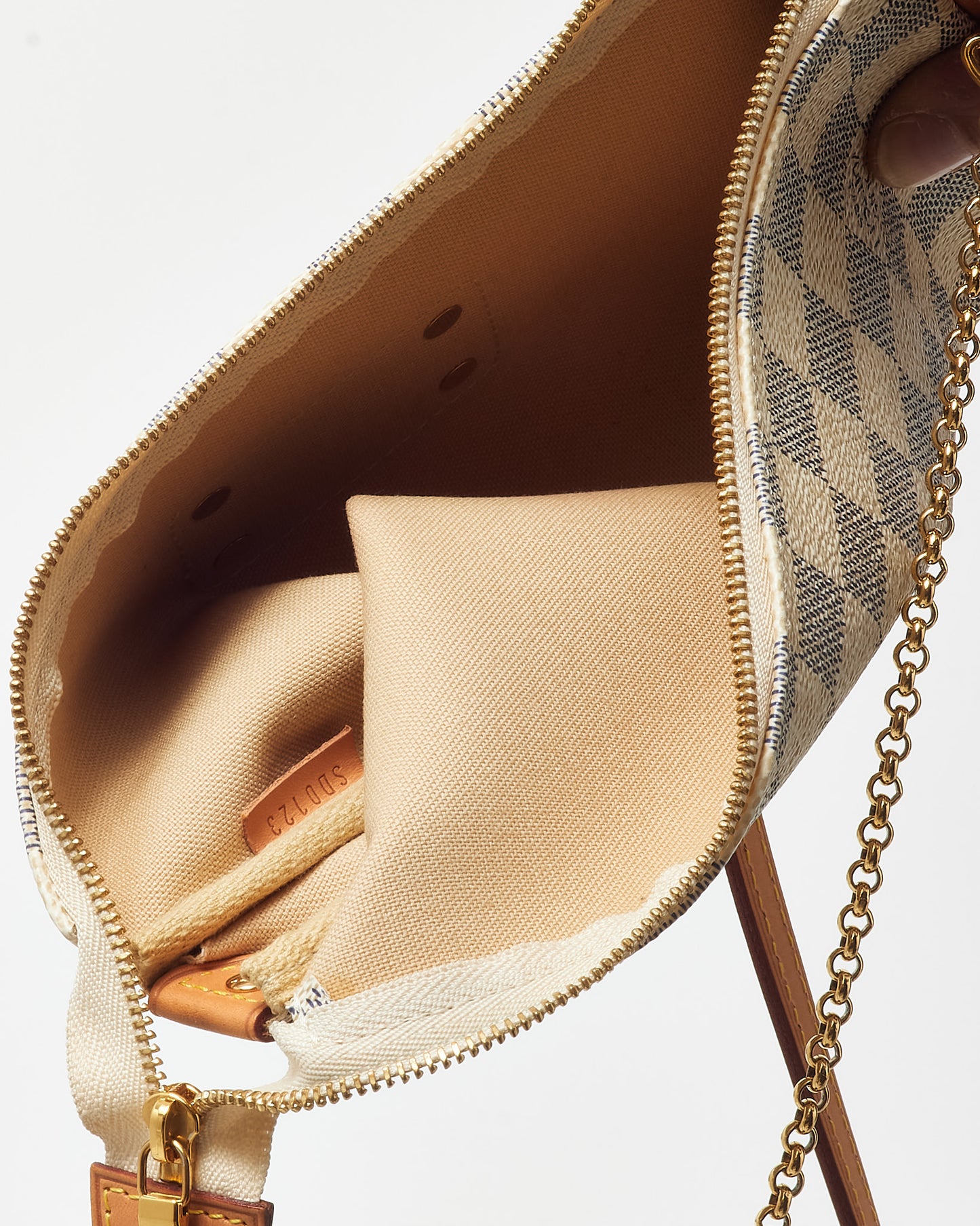 Louis Vuitton Damier Azur Coated Canvas Eva Crossbody Clutch Bag