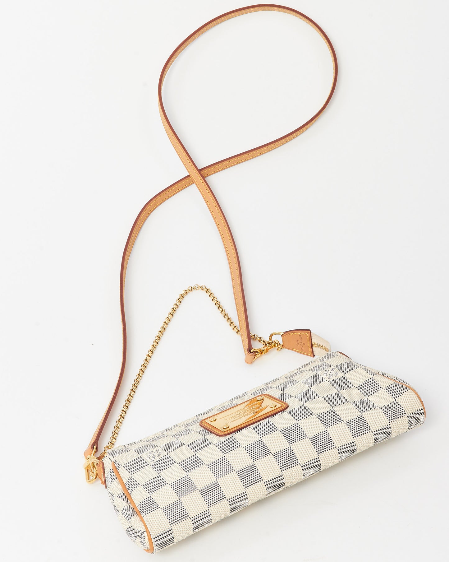 Louis Vuitton Damier Azur Coated Canvas Eva Crossbody Clutch Bag