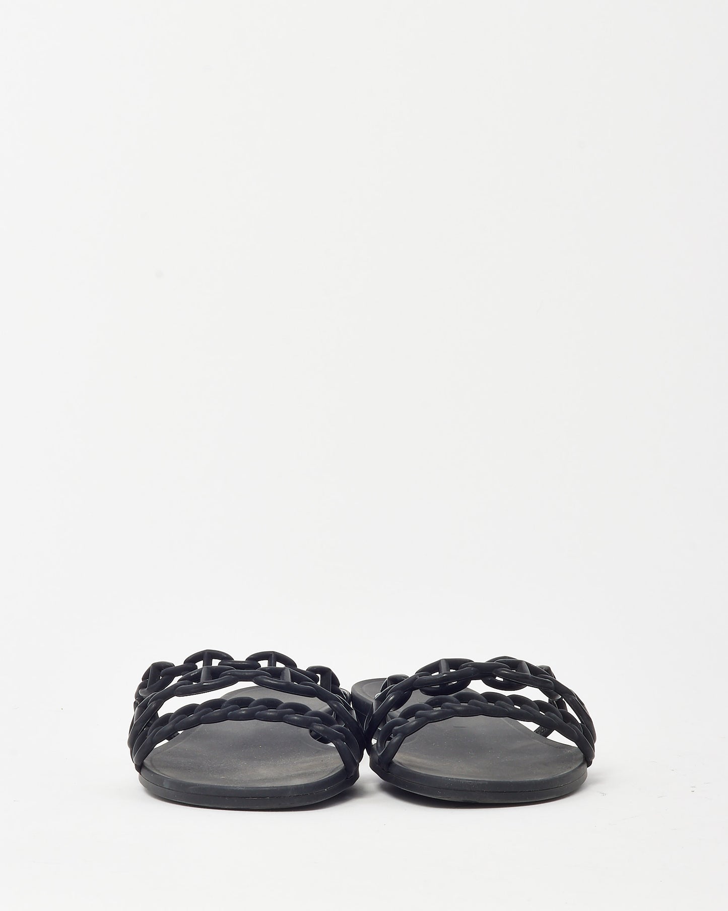 Hermès Black PVC Jelly Rivage Sandals - 36