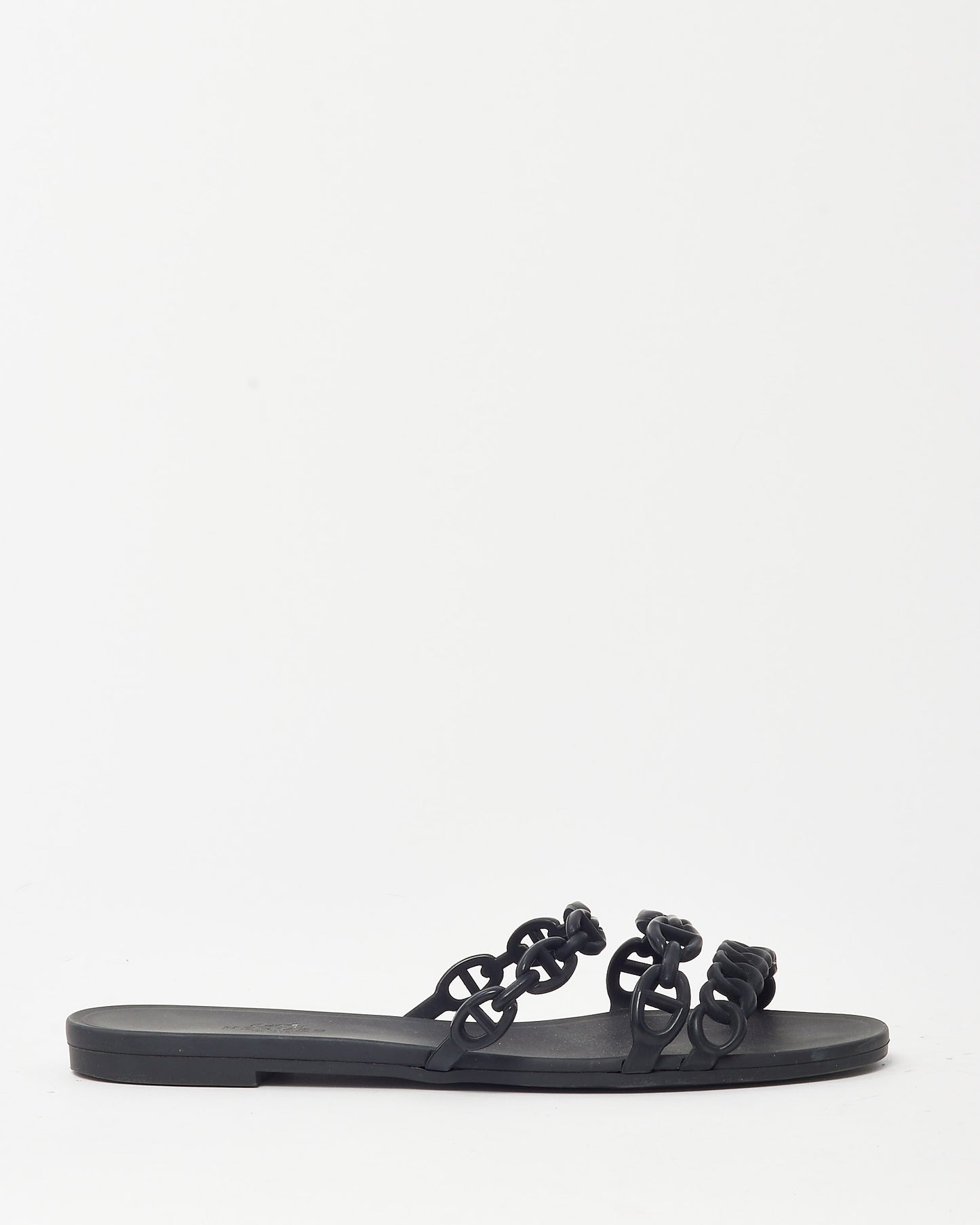 Hermès Black PVC Jelly Rivage Sandals - 36