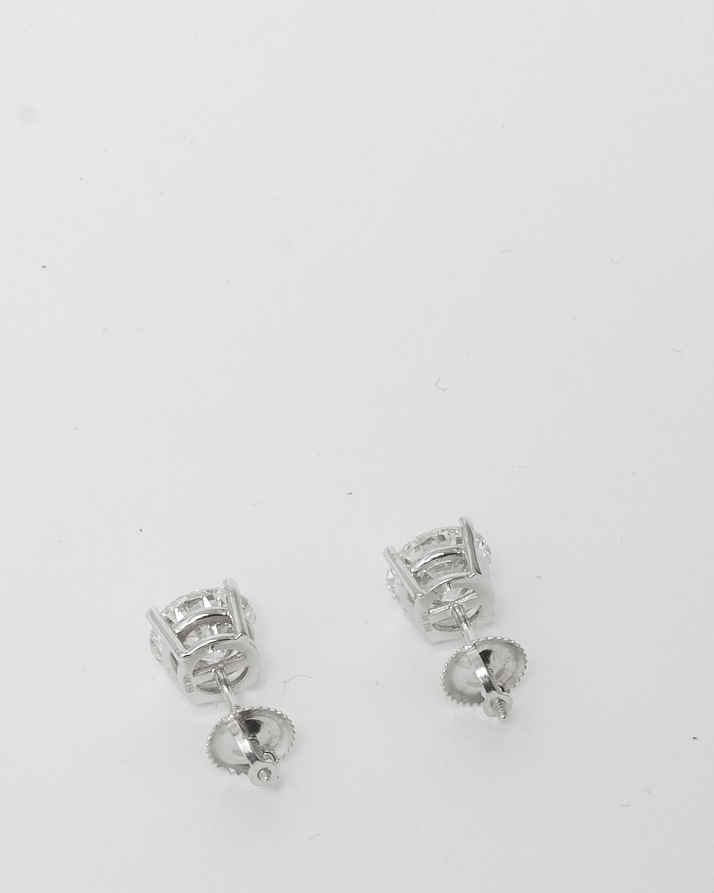 1.5 Carat Round Cut Lab Grown Diamond Stud Earrings - 14K White Gold