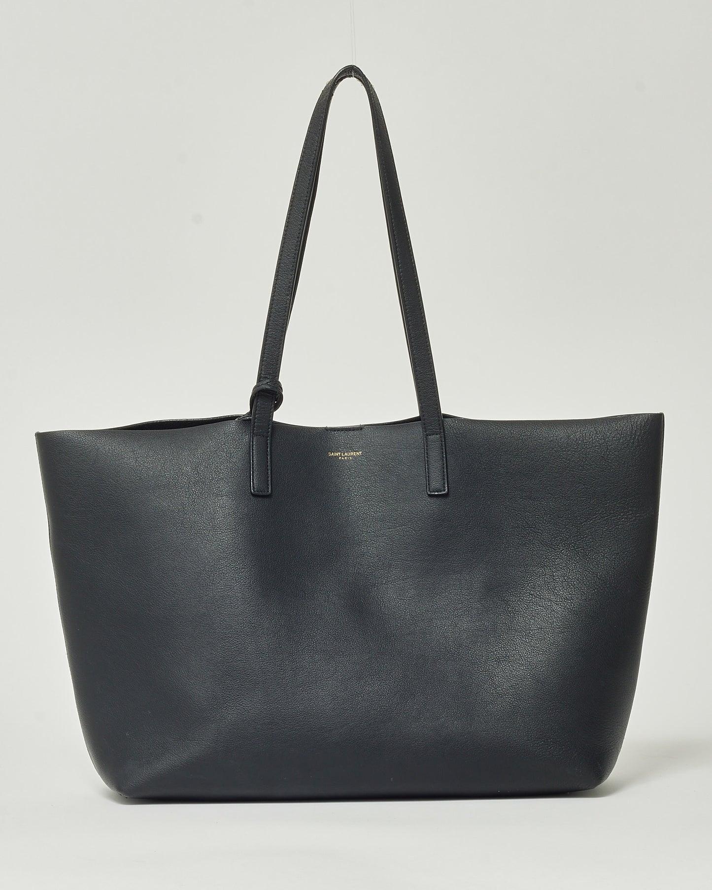 Saint Laurent Black Calfskin Leather E/W Shopping Tote