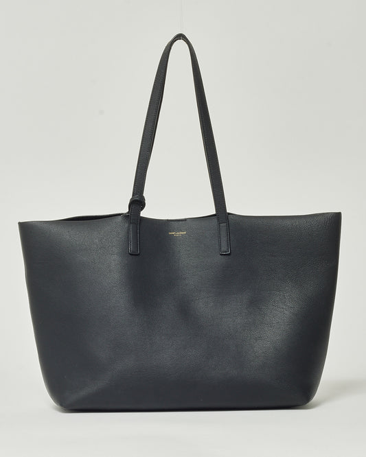 Saint Laurent Black Calfskin Leather E/W Shopping Tote