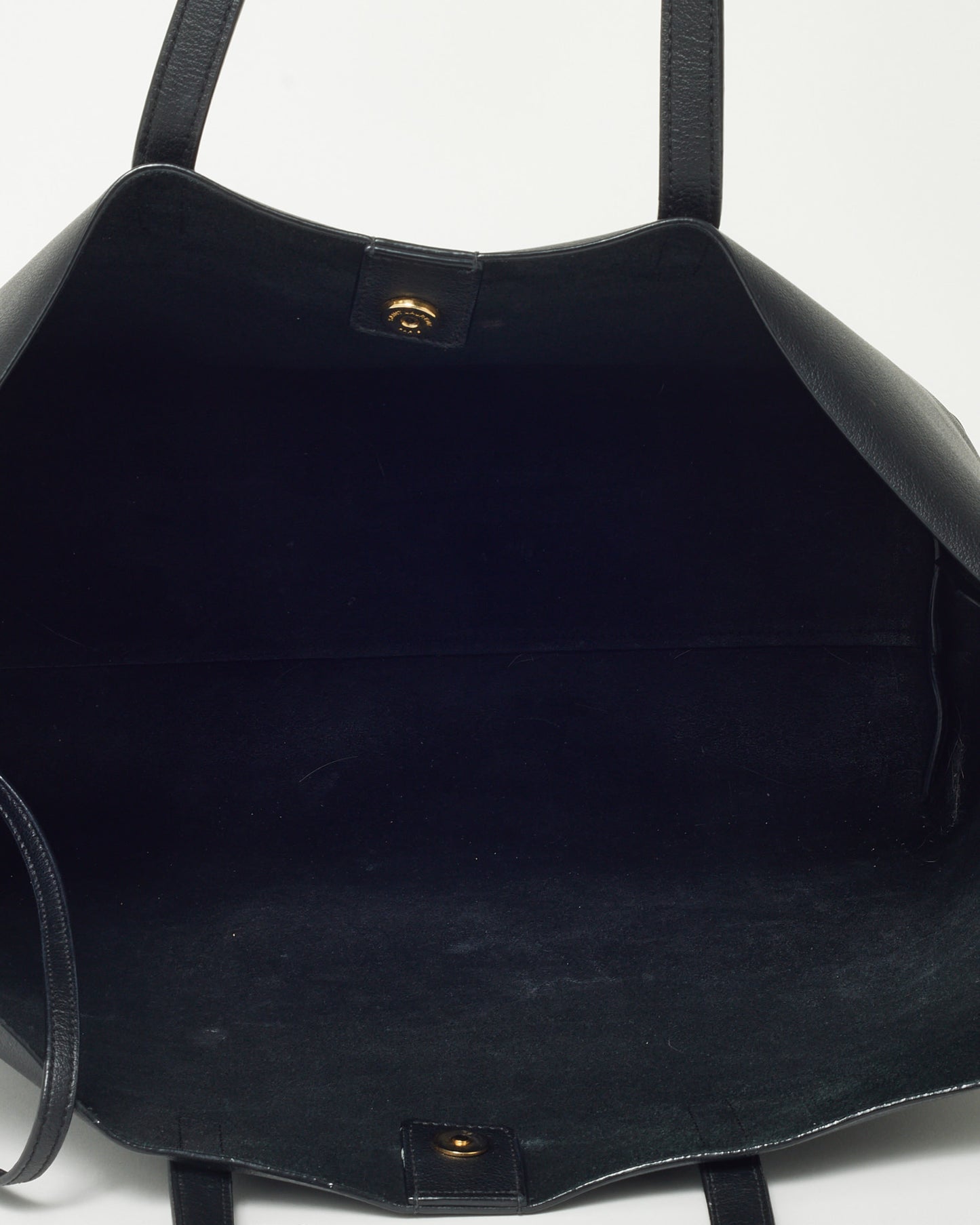Saint Laurent Black Calfskin Leather E/W Shopping Tote