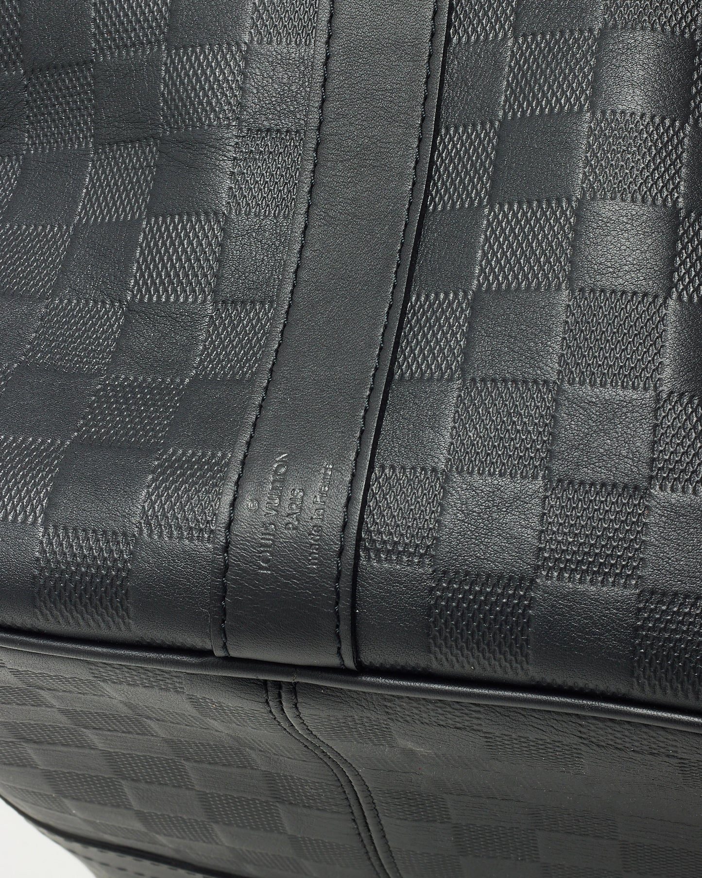 Louis Vuitton Black Damier Infini Leather Keepall Bandoulière 45