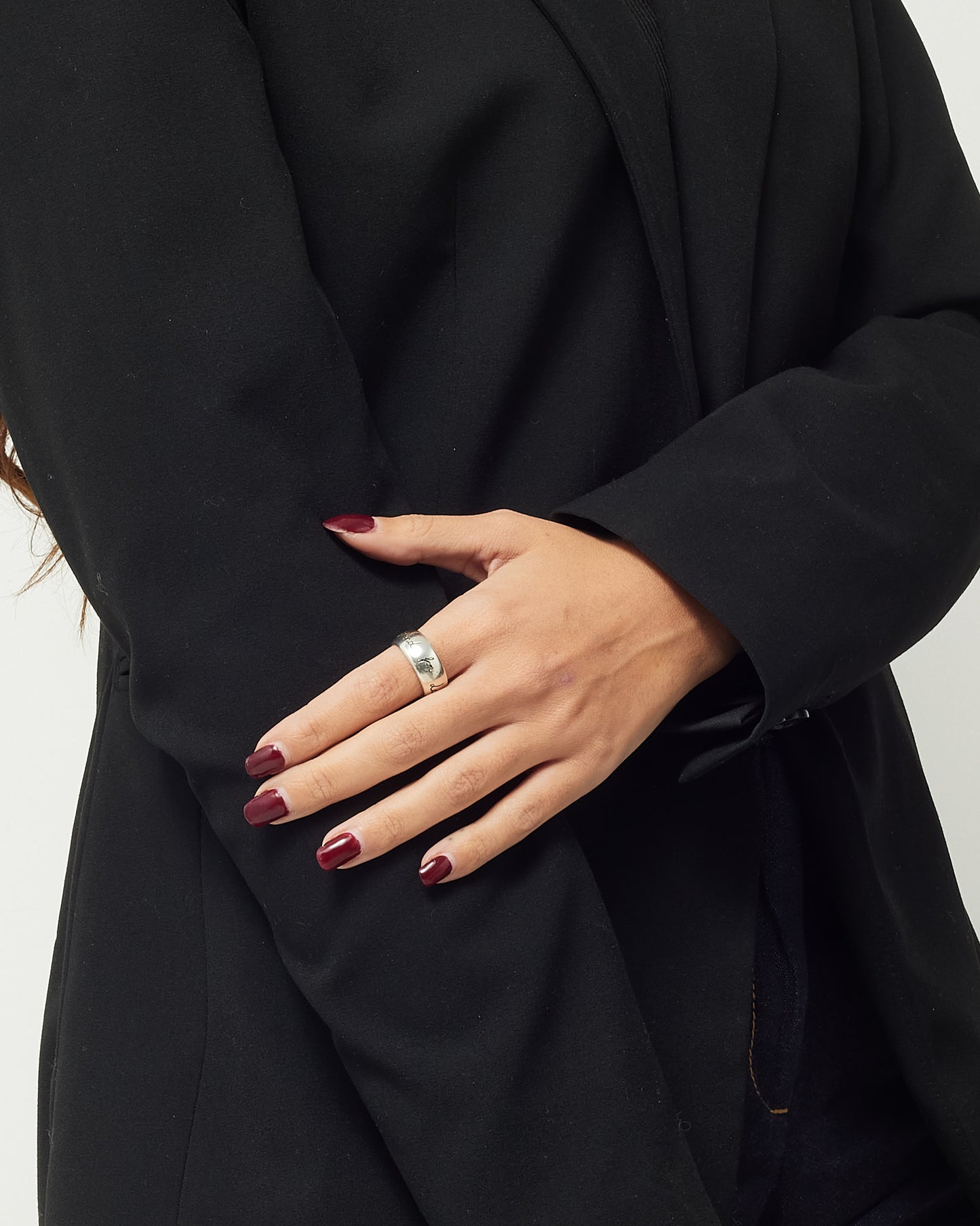 Gucci Sterling Silver "Blind For Love" Ring -  Size 17 / US 8