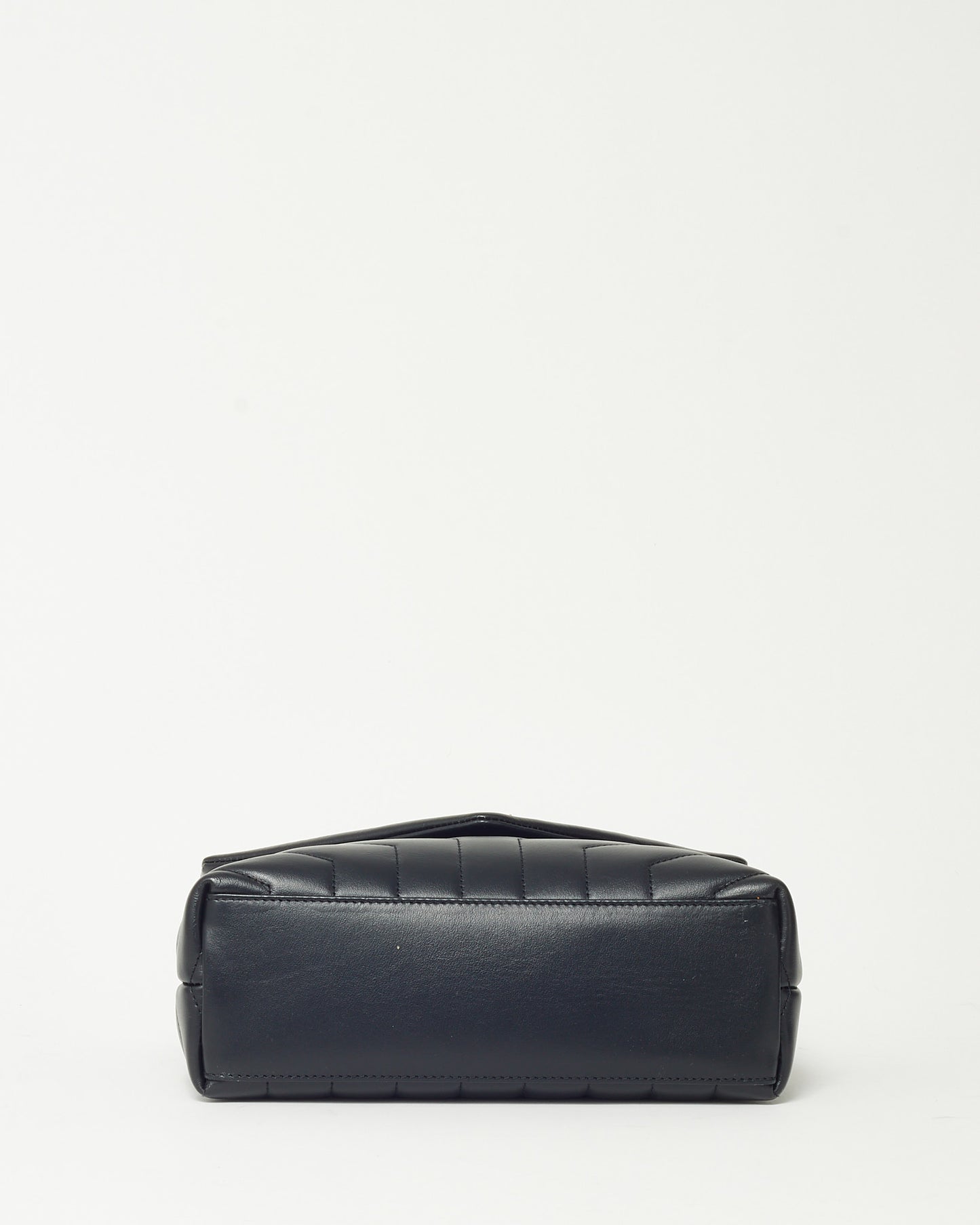 Saint Laurent Black Chevron Leather Small YSL Monogram Loulou Shoulder Bag GHW