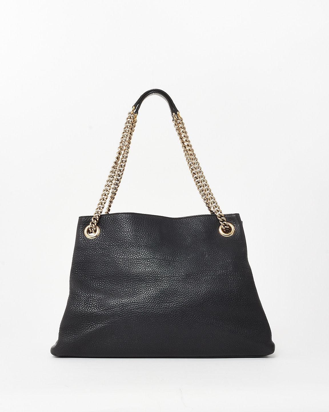 Gucci Black Pebbled Leather GG Soho Chain Shoulder Bag