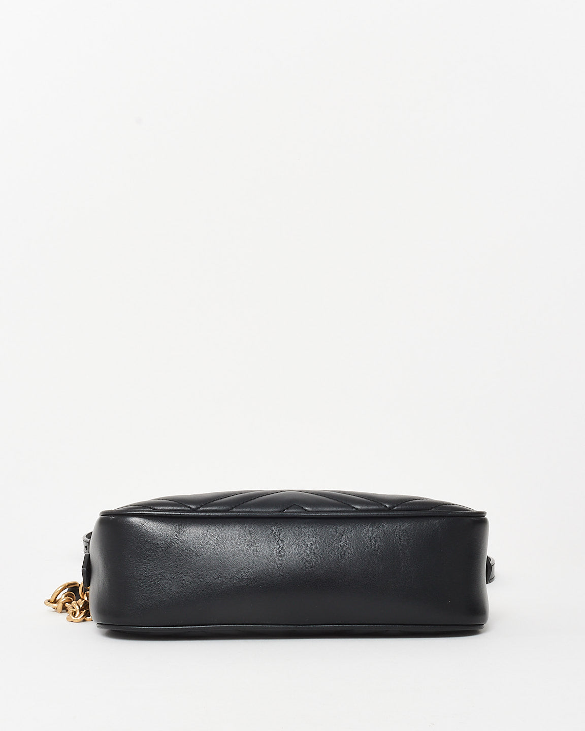 Gucci Black Matelassé Chevron Leather GG Marmont Small Camera Bag