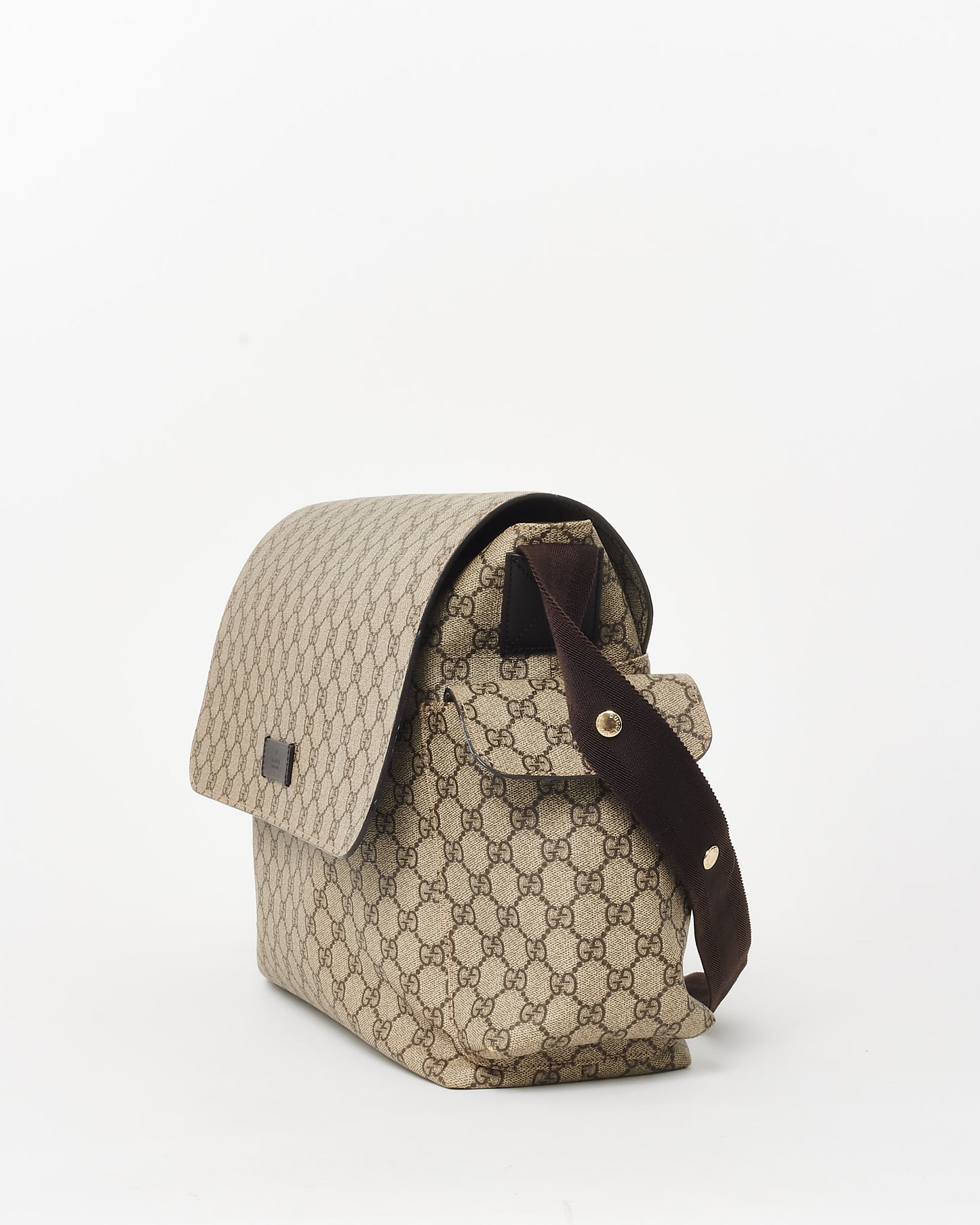 Gucci Beige & Ebony GG Monogram Supreme Coated Canvas Medium Diaper Bag