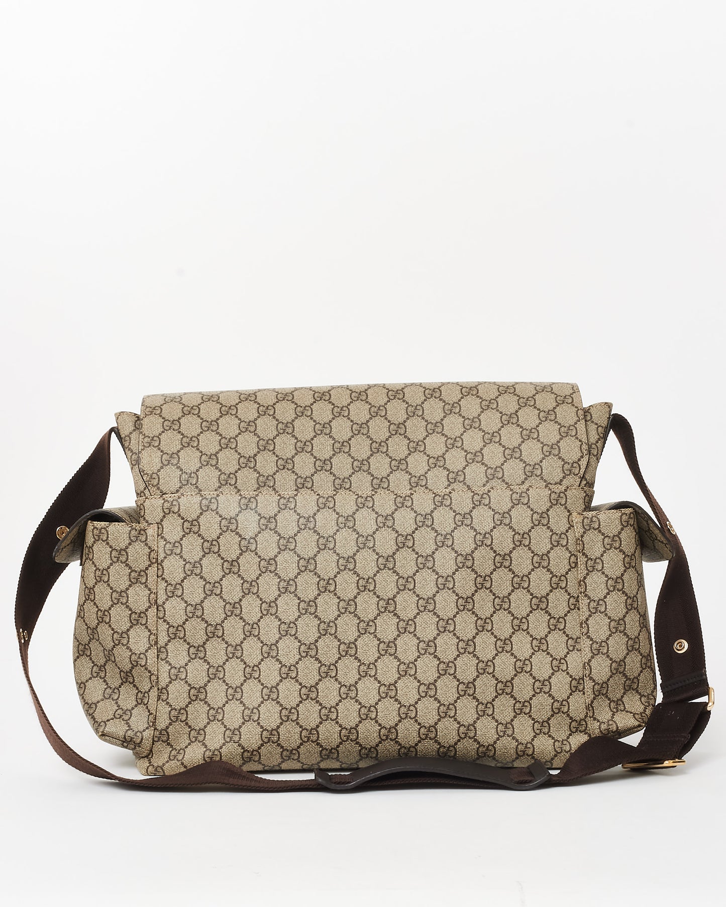 Gucci Beige & Ebony GG Monogram Supreme Coated Canvas Medium Diaper Bag