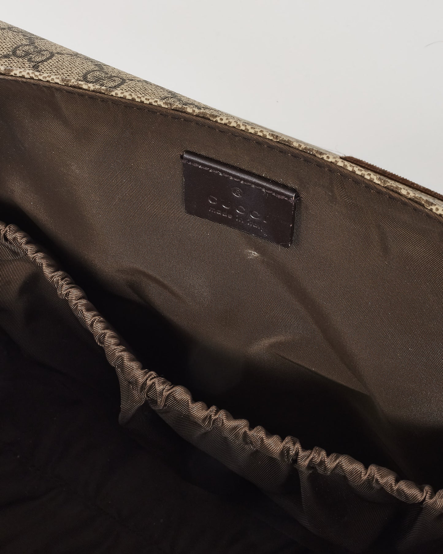 Gucci Beige & Ebony GG Monogram Supreme Coated Canvas Medium Diaper Bag