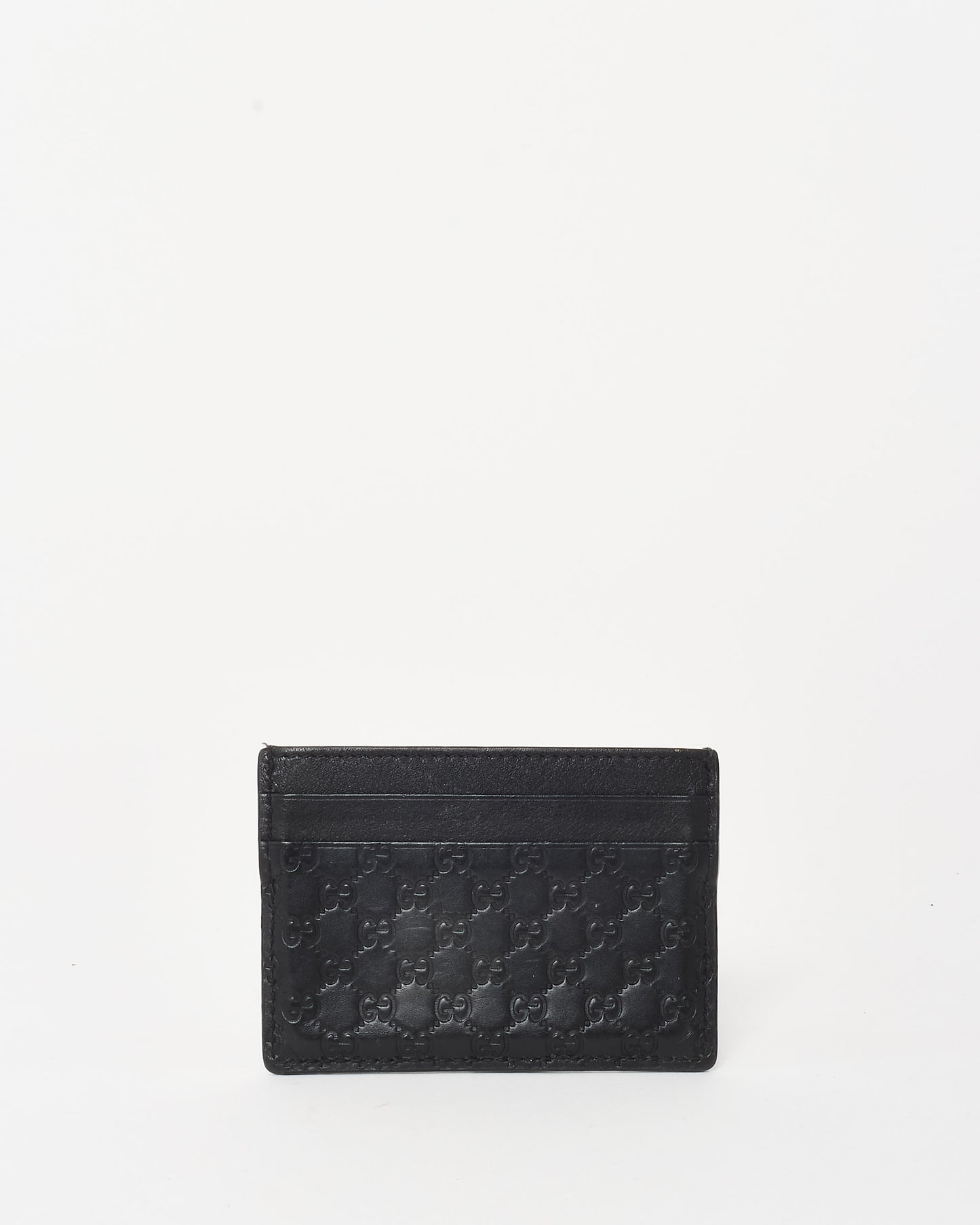 Gucci Black GG Guccissima Monogram Leather Card Holder