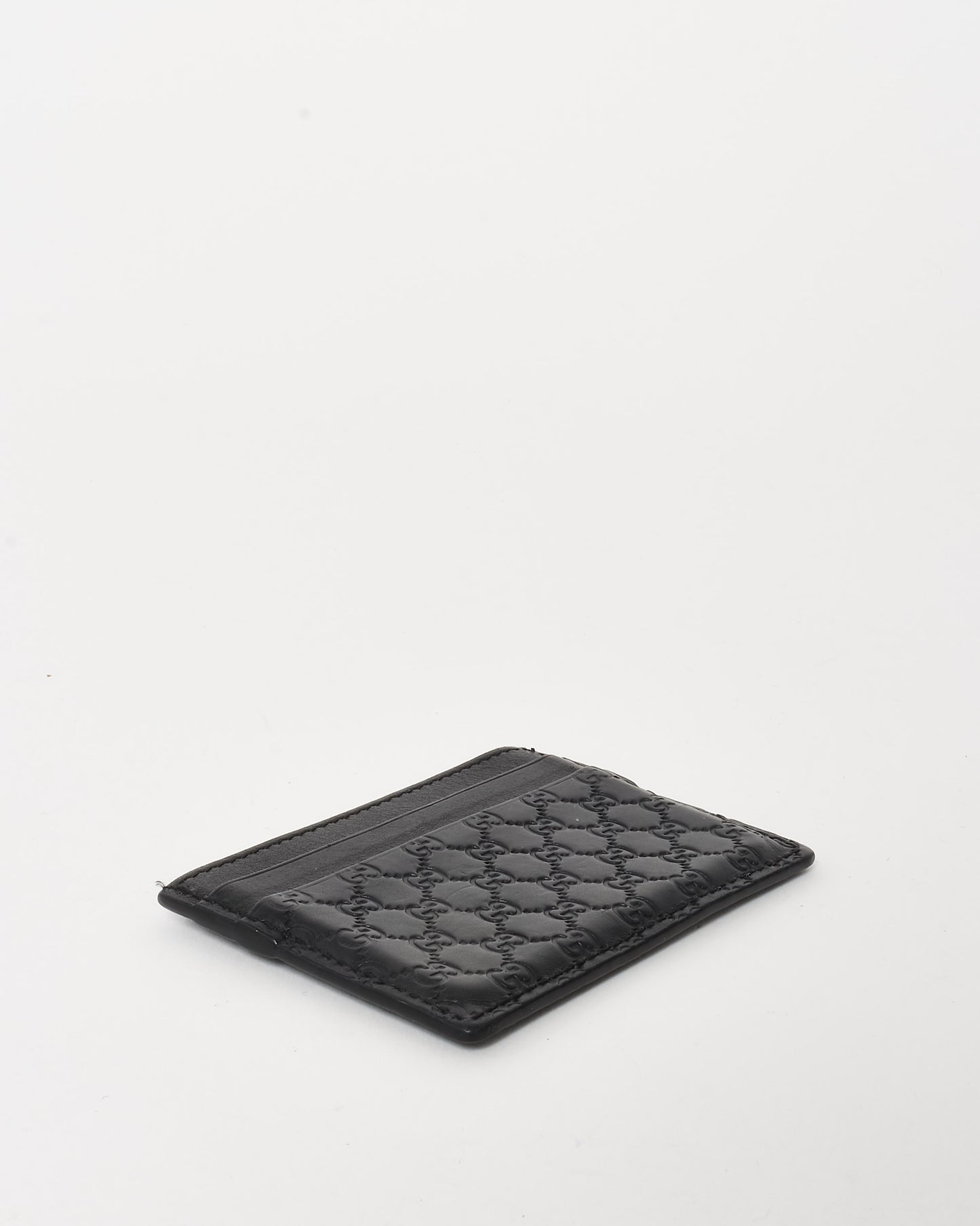Gucci Black GG Guccissima Monogram Leather Card Holder