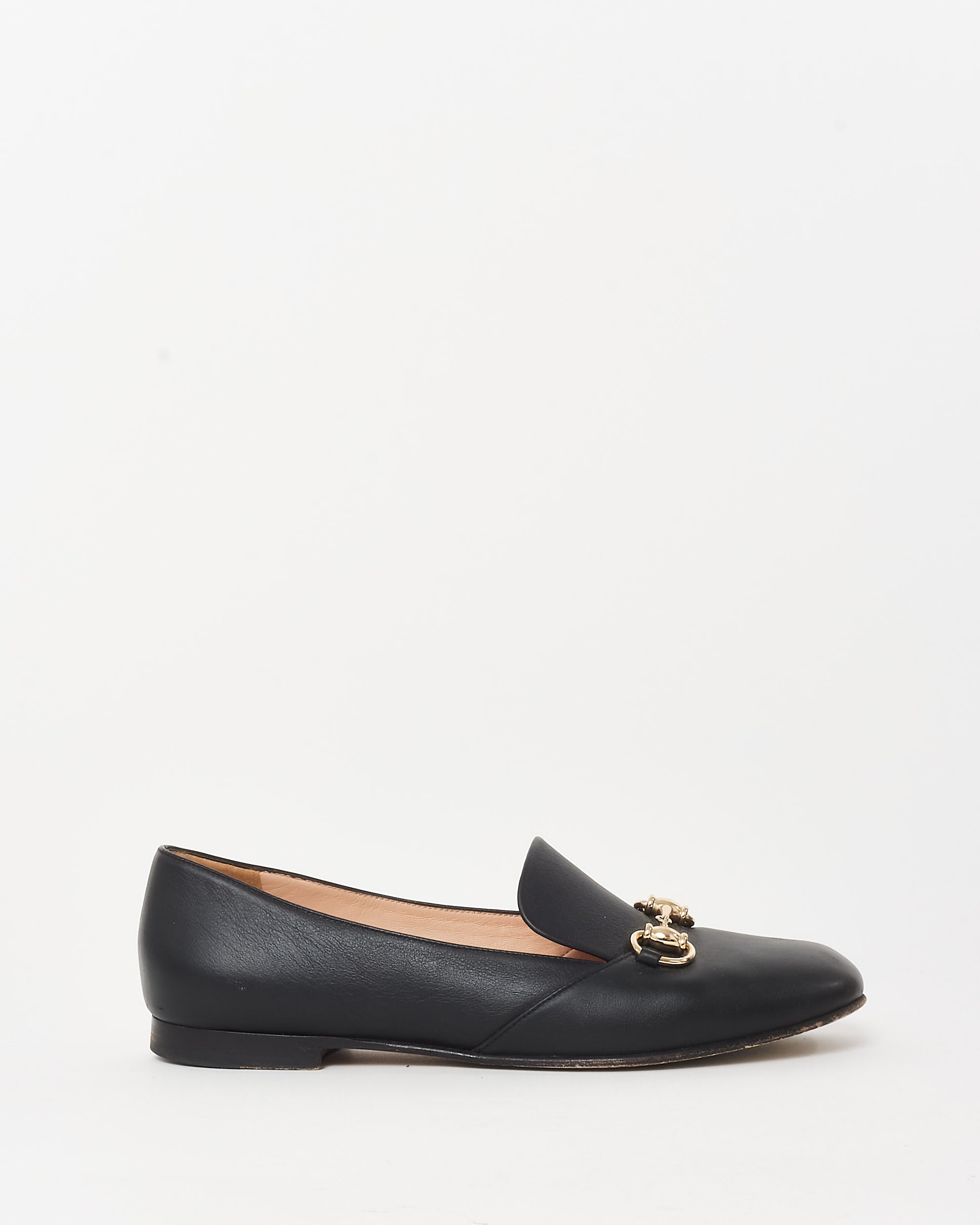 Buy Gucci Black Leather Gold Horsebit Square Toe Loafers Buy Gucci Black Leather Gold Horsebit Square Toe Loafers