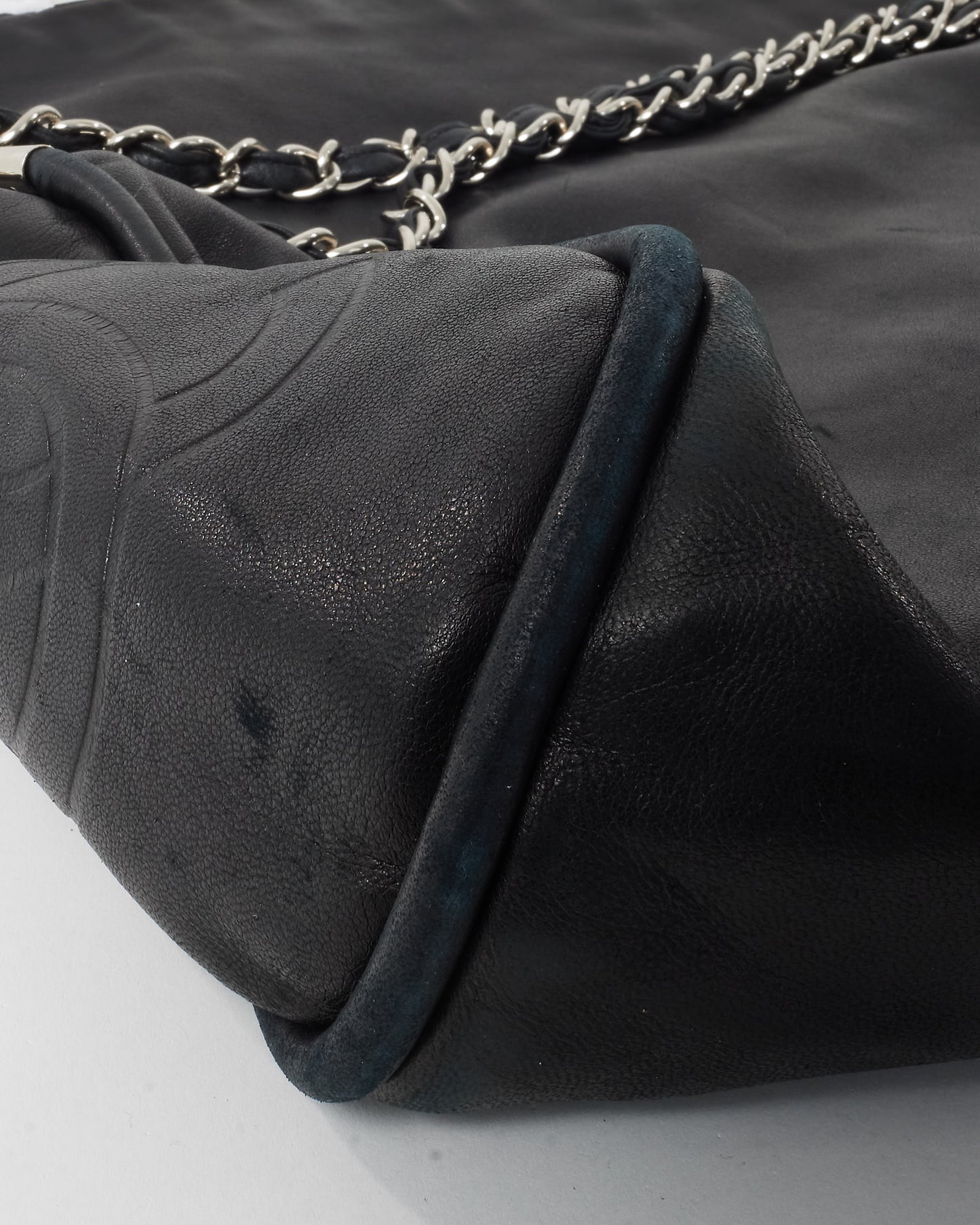 Chanel Black Lambskin Leather Ultimate Soft Large Fold Over Hobo Shoulder Bag