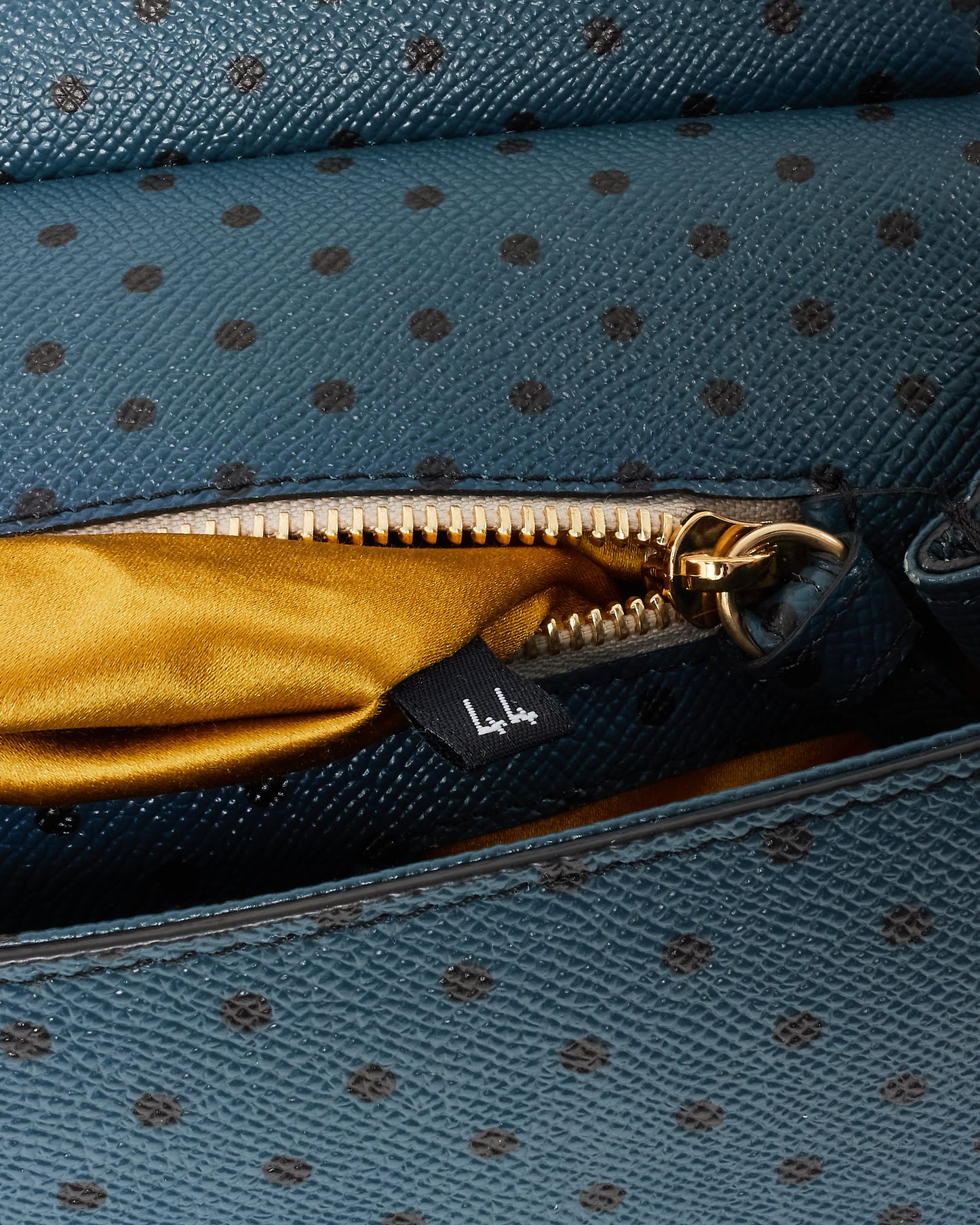 Dolce & Gabbana Navy Polka Dot Embossed Leather Medium Miss Sicily Bag