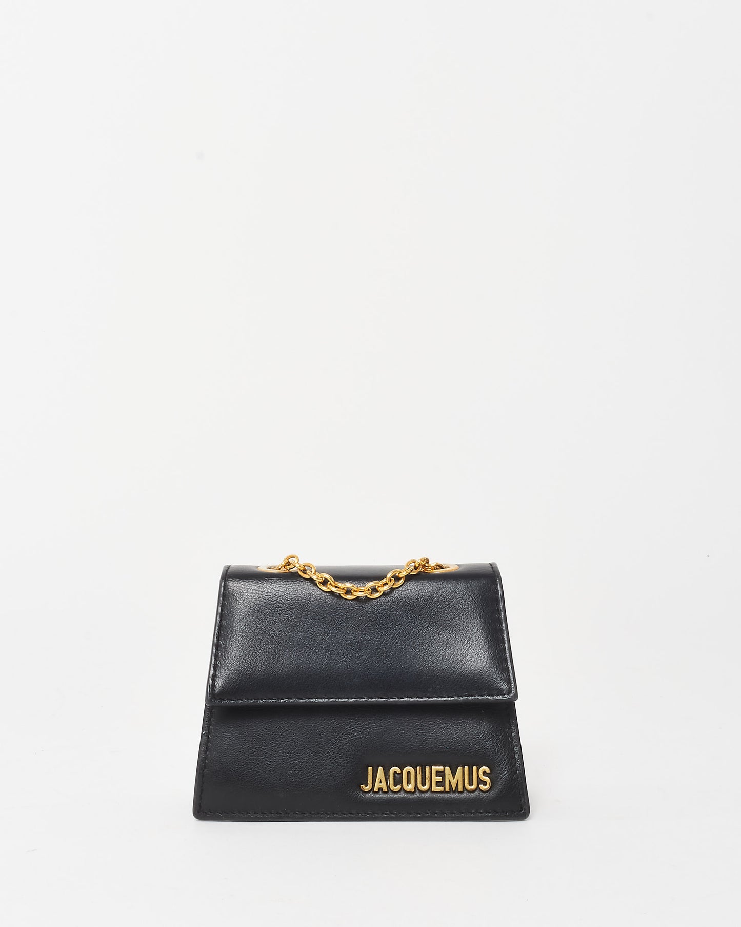 Jacquemus Black Leather Mini Le Piccolo Chain Crossbody Bag