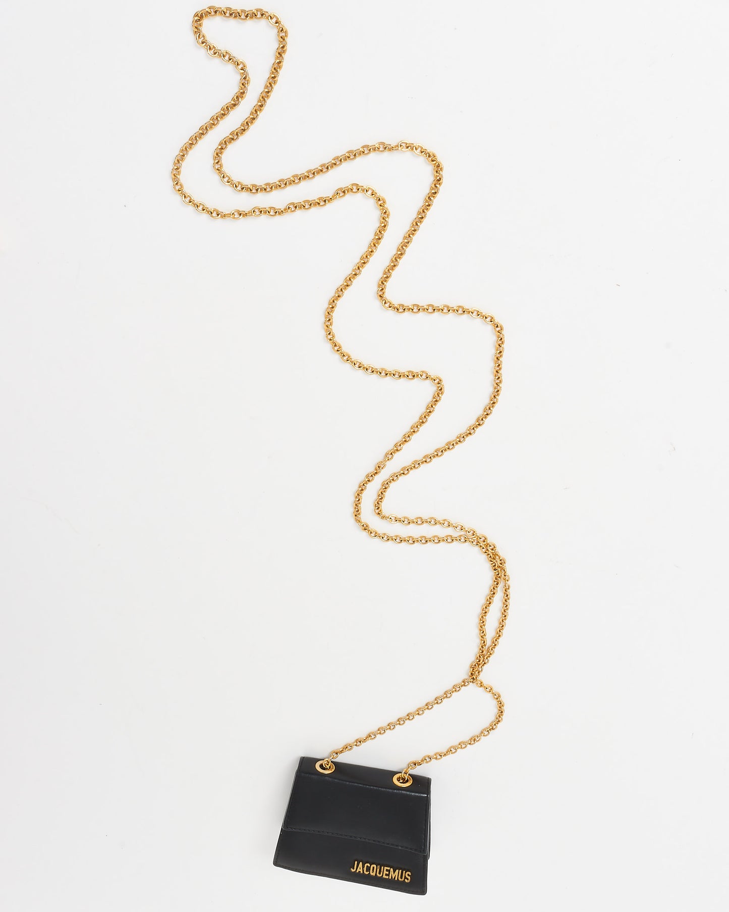 Jacquemus Black Leather Mini Le Piccolo Chain Crossbody Bag