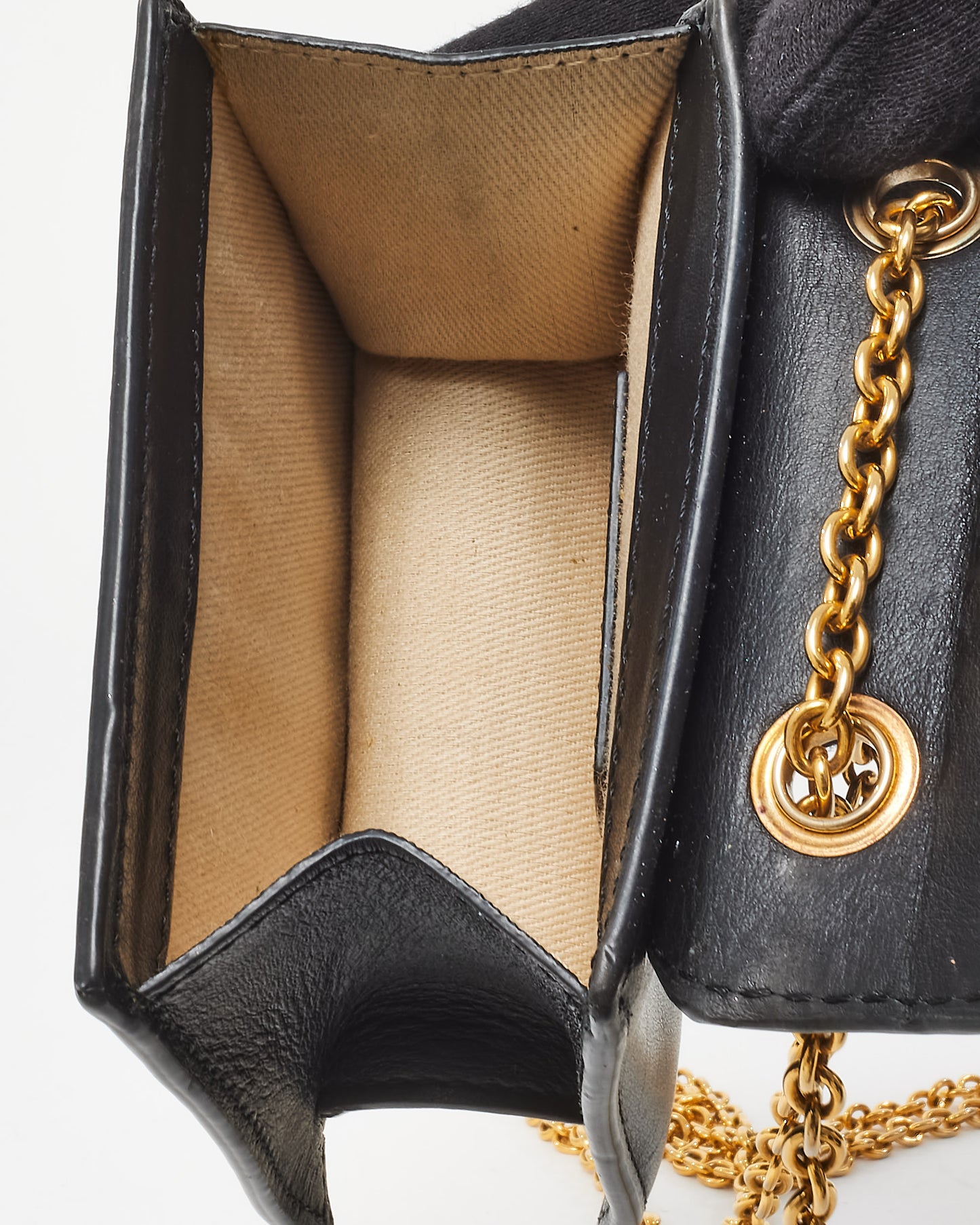 Jacquemus Black Leather Mini Le Piccolo Chain Crossbody Bag