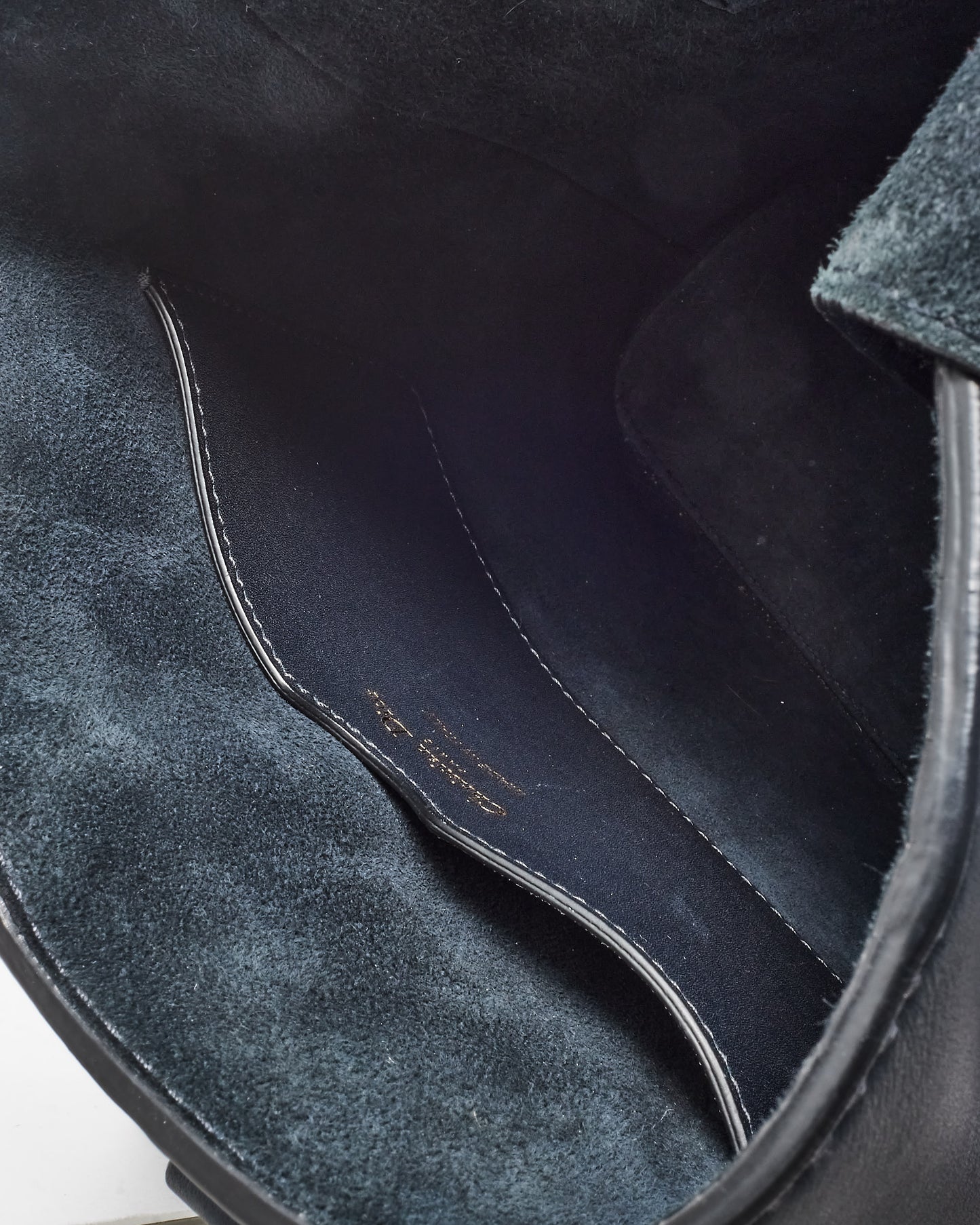 Dior Navy Leather Small Studded Dioravenue Bucket Bag w/ Strap