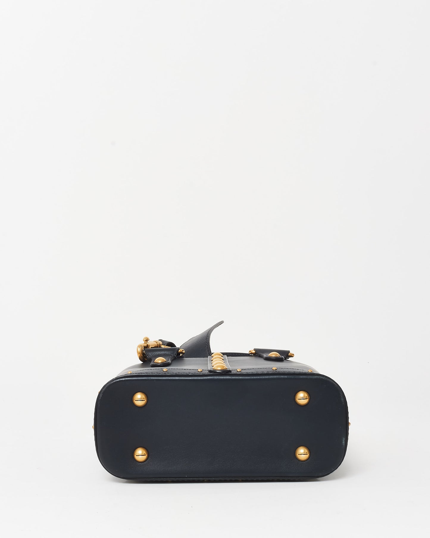 Dior Navy Leather Small Studded Dioravenue Bucket Bag w/ Strap