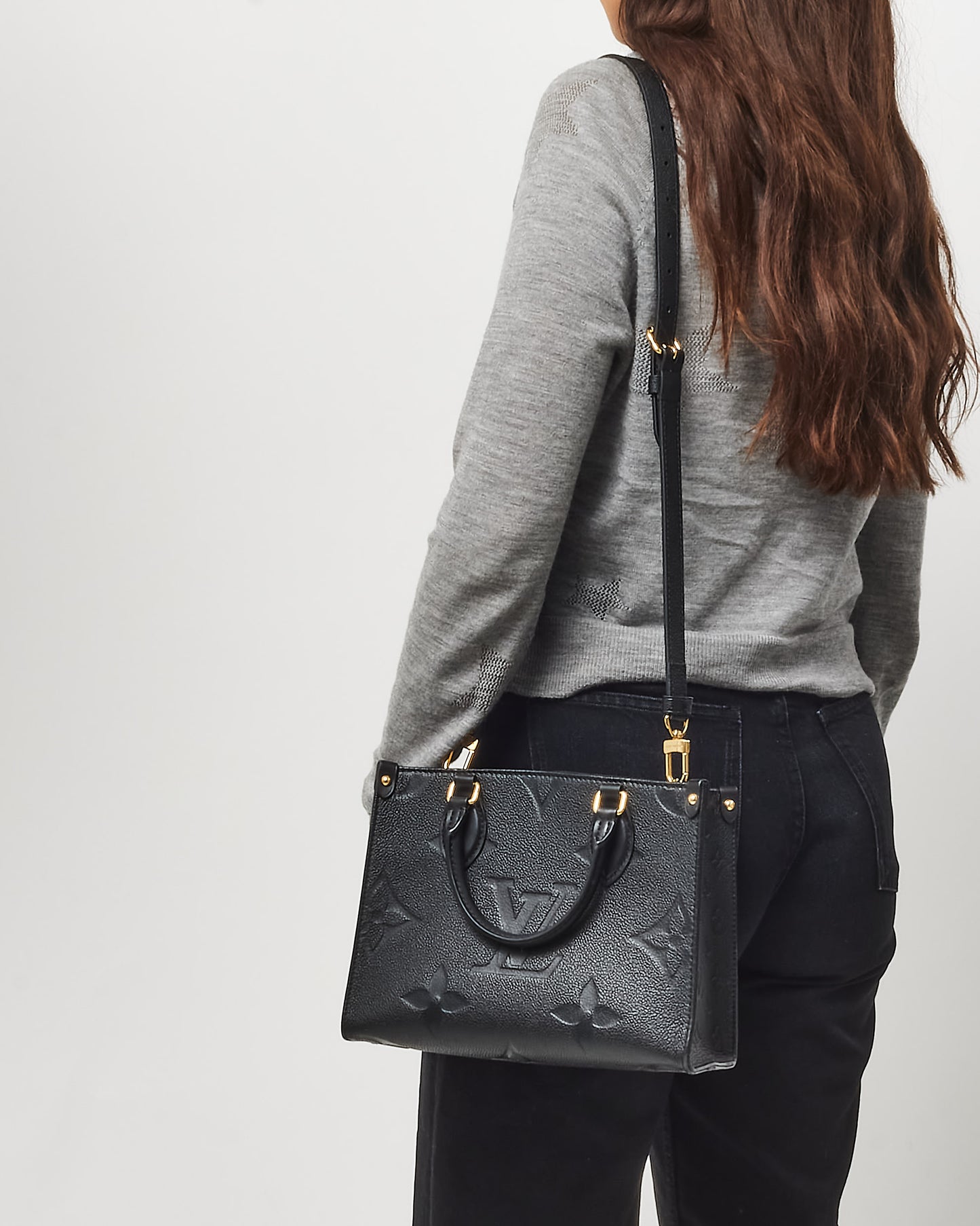 Louis Vuitton Black Monogram Empreinte Leather OnTheGo PM Bag