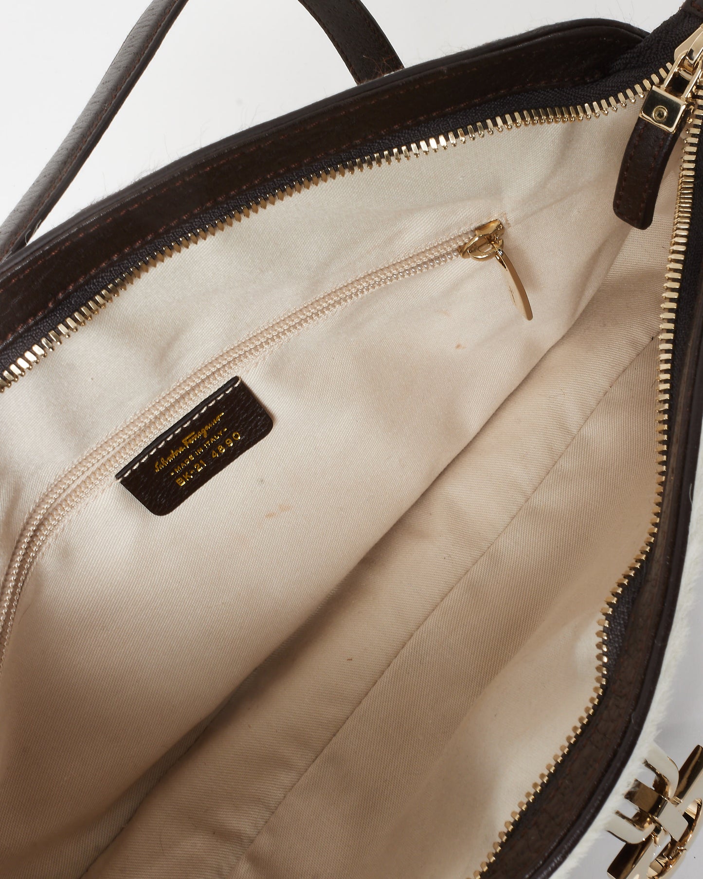 Salvatore Ferragamo Brown Cow Print Pony Hair Shoulder Bag