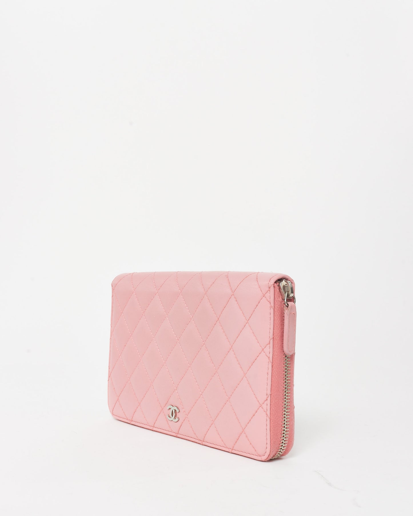 Chanel Pink Lambskin Leather Passport Zippy Wallet SHW