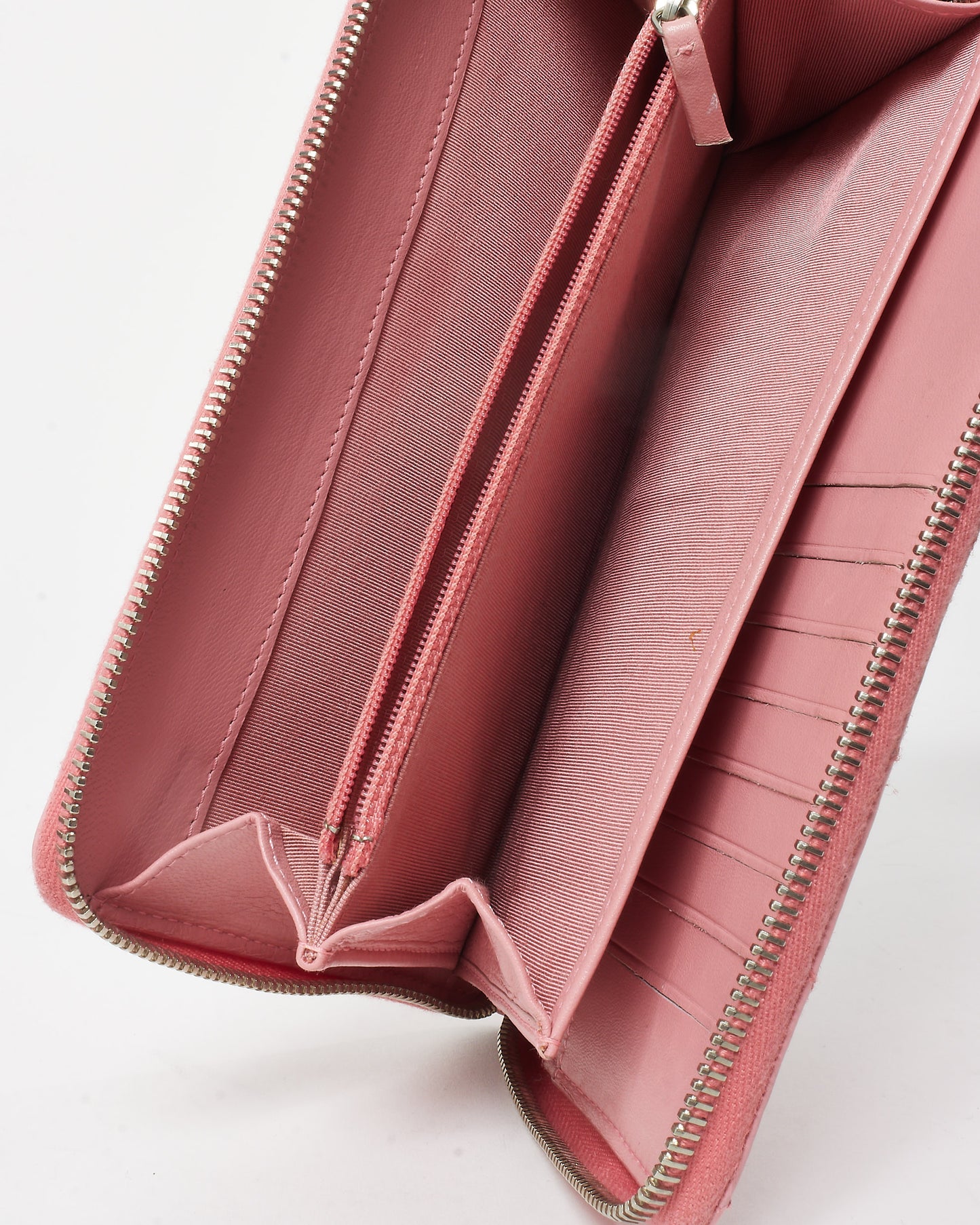 Chanel Pink Lambskin Leather Passport Zippy Wallet SHW