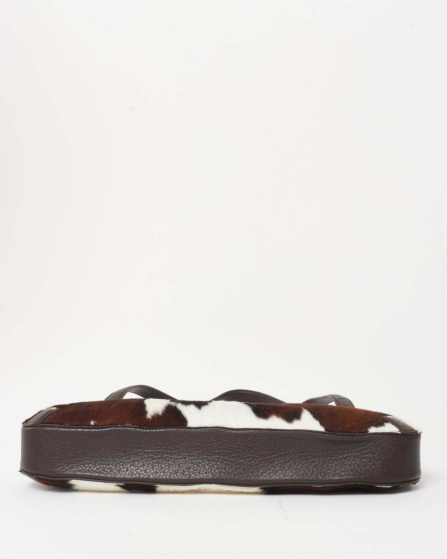 Salvatore Ferragamo Brown Cow Print Pony Hair Shoulder Bag