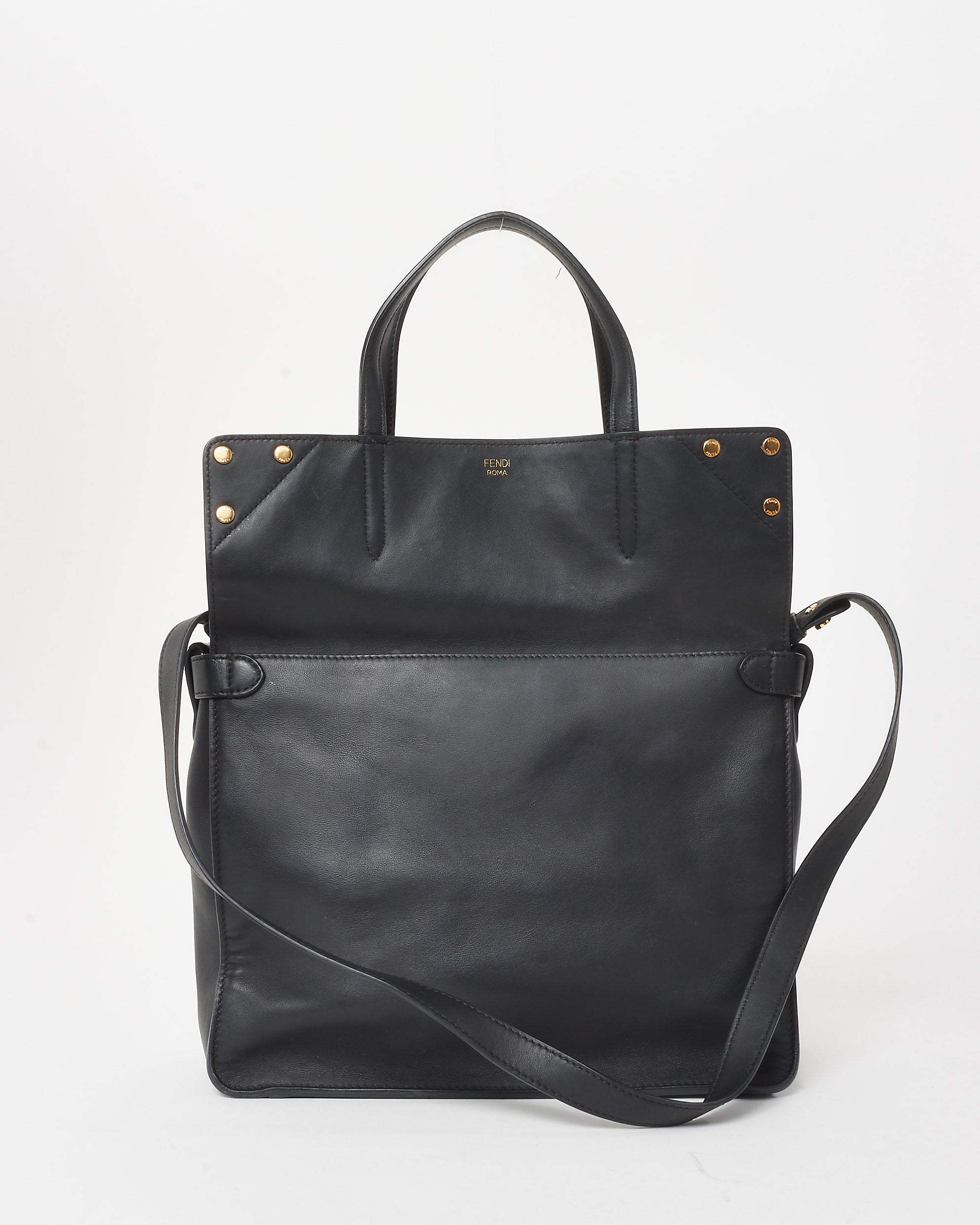 grace　FENDI　トートバッグ Buy Fendi Black Vitello Grace Matte Leather Large Flip Tote