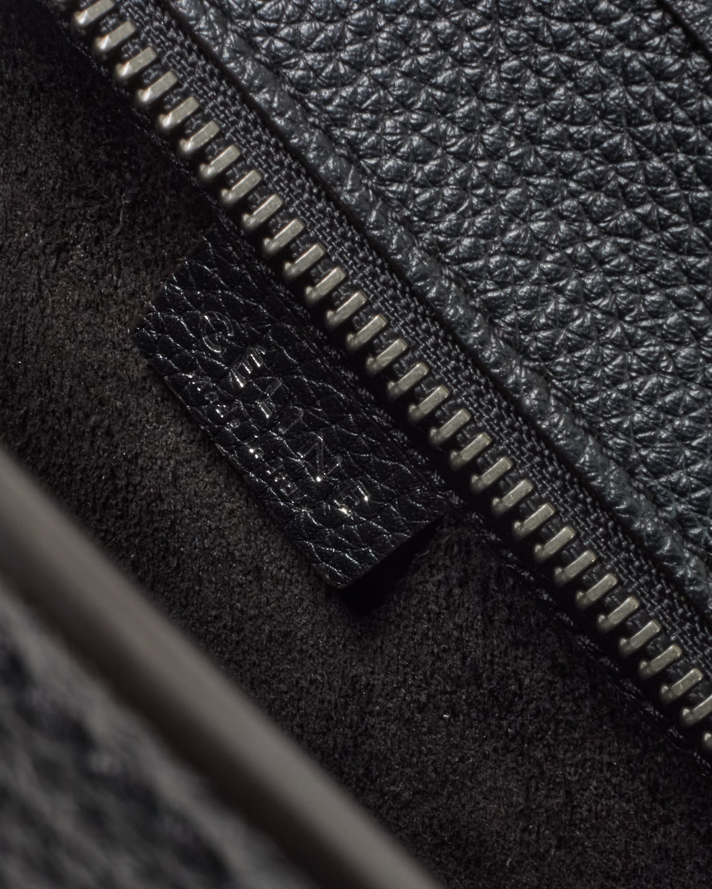 Celine Black Drummed Leather Nano Luggage Bag