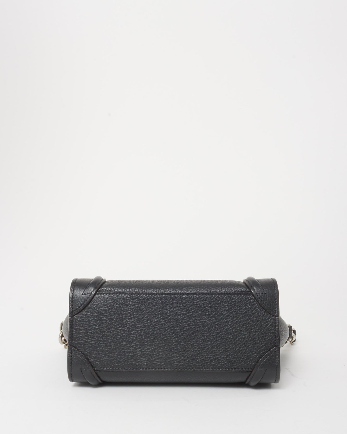 Celine Black Drummed Leather Nano Luggage Bag