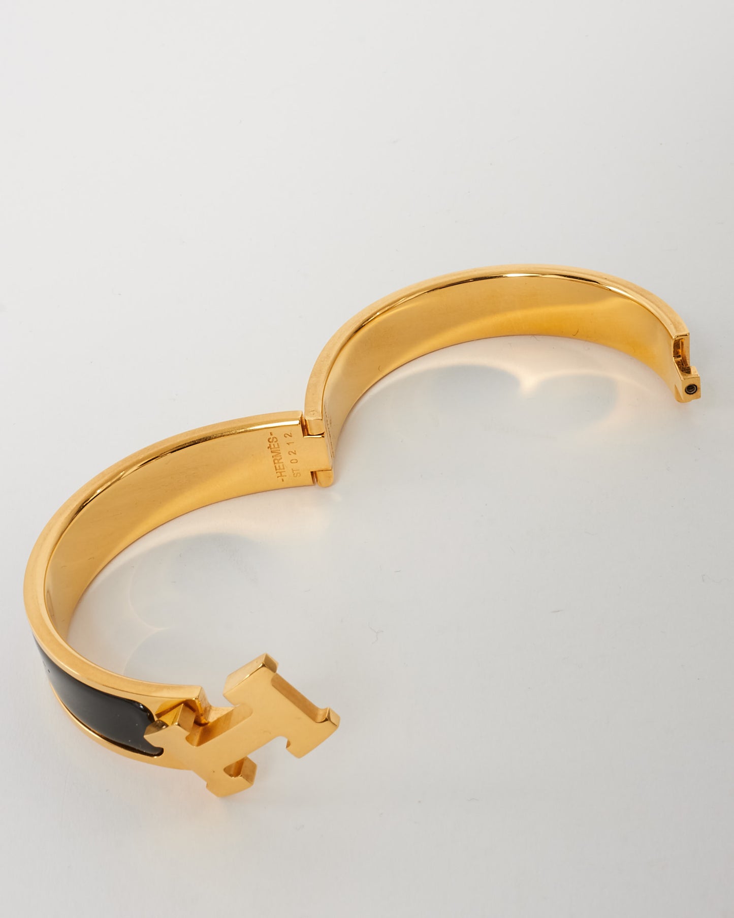 Hermès Black & Gold H Clic Clac Bracelet - PM