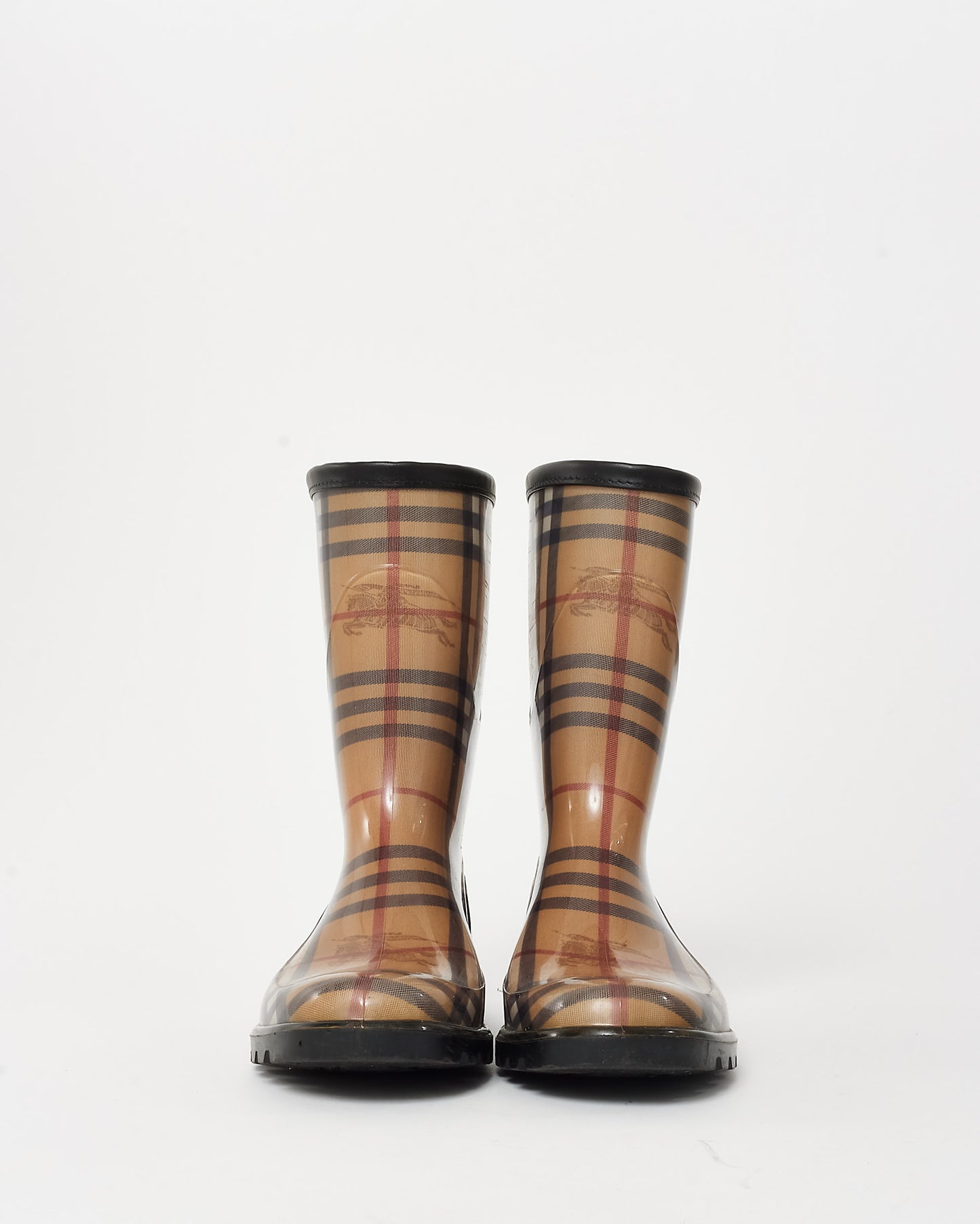 Burberry Nova Check Rubber Mid Calf Rain Boots - 40